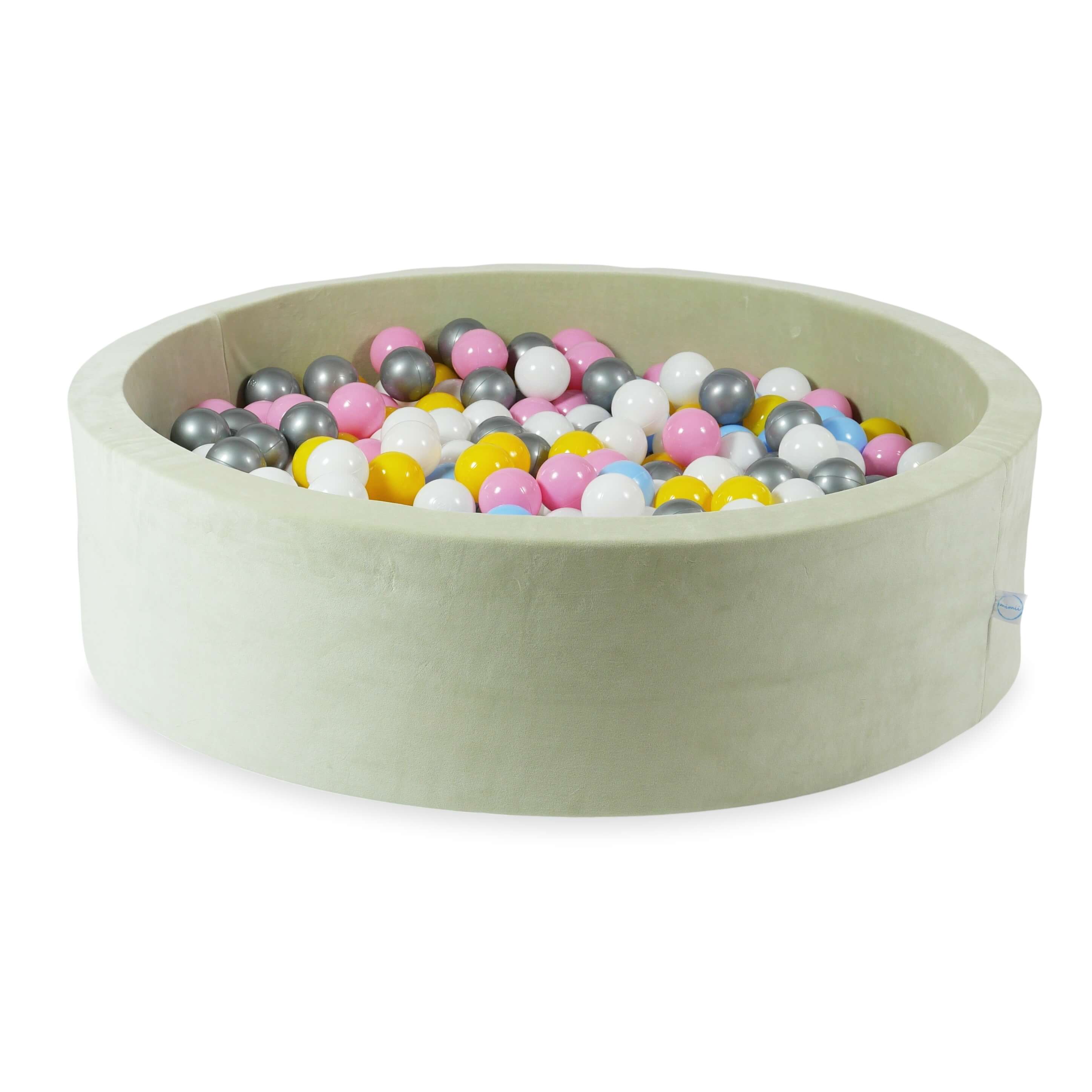 Ball pit with balls 110 × 30 cm Velvet Soft pistachio with 400 balls
