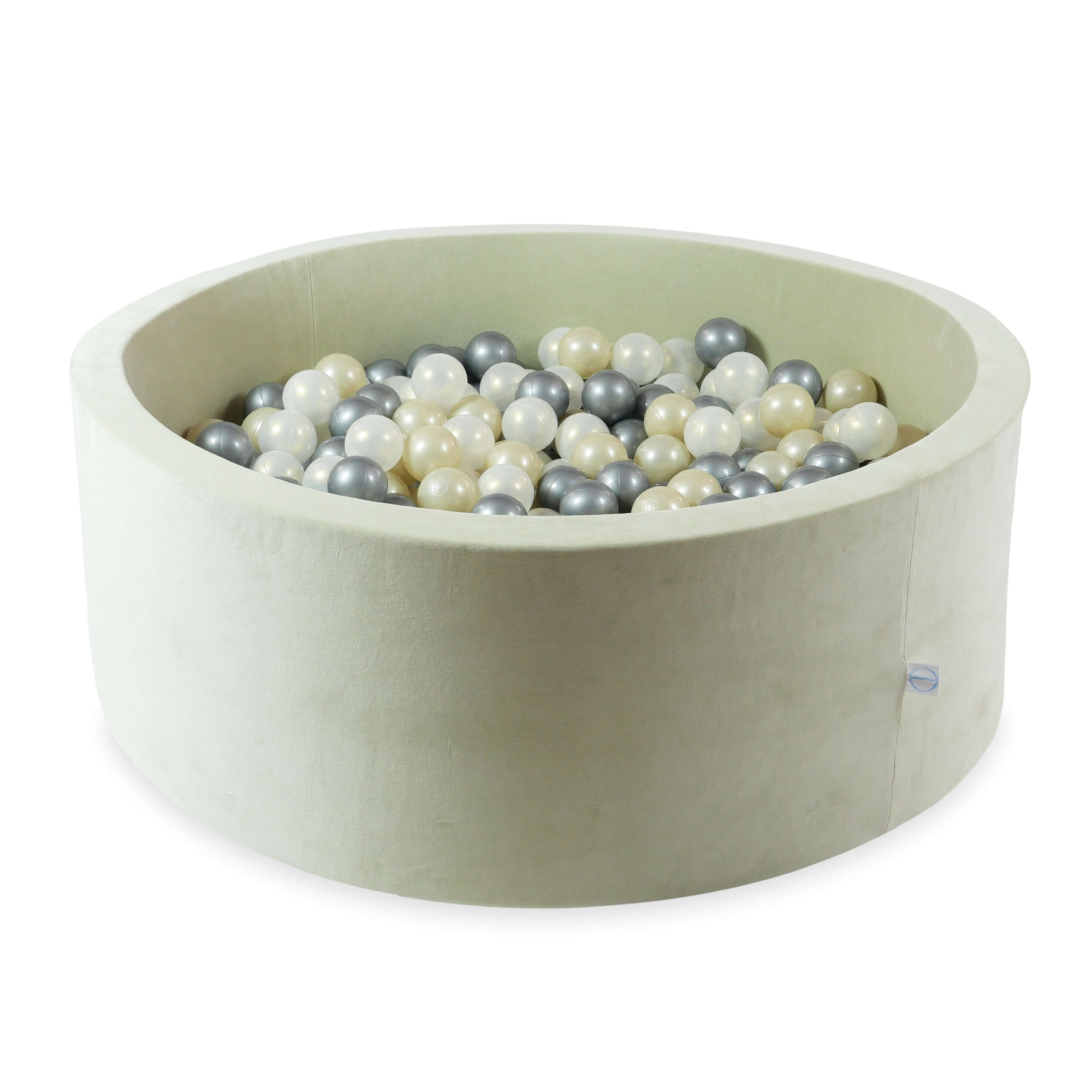 Ball pit with balls 110 × 40 cm Velvet Soft pistachio with 500 balls