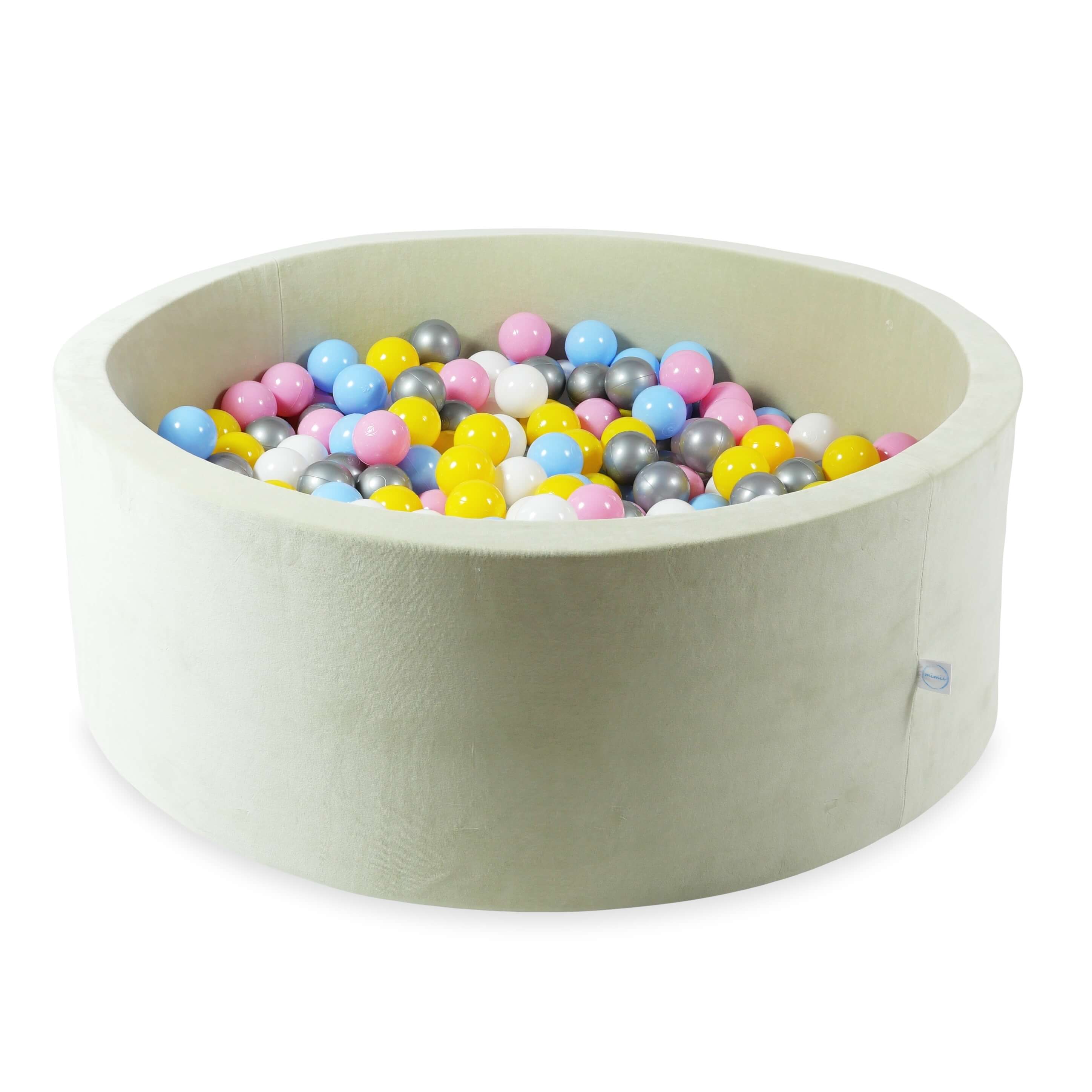 Ball pit with balls 110 × 40 cm Velvet Soft pistachio with 500 balls