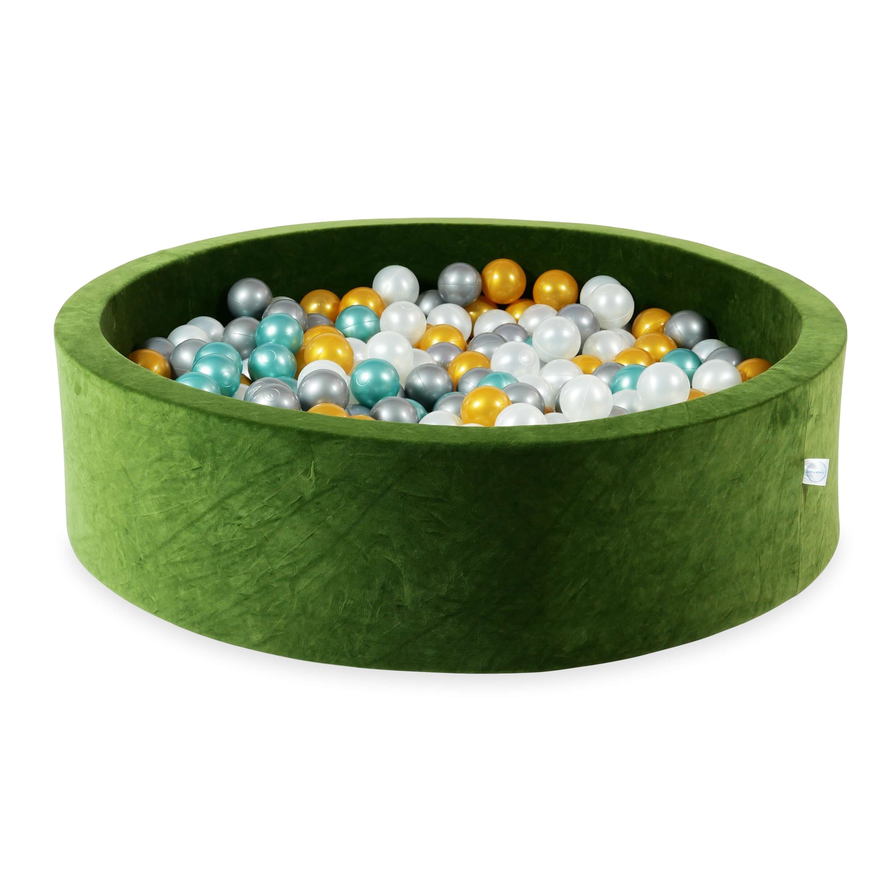 Ball pit with balls 110 × 30 cm Velvet Soft olive with 400 balls