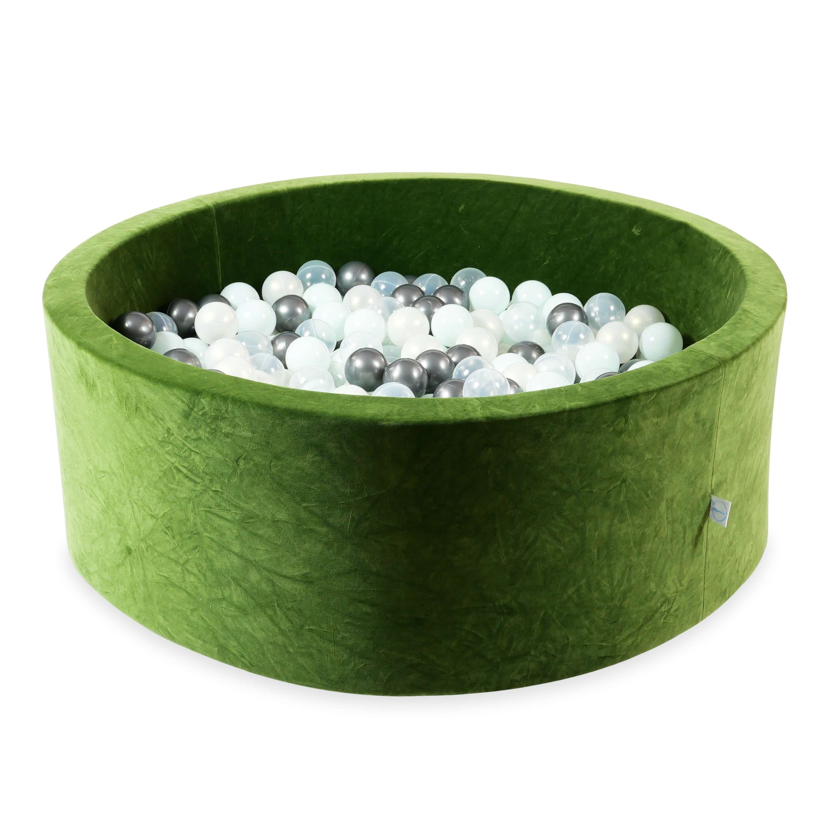 Ball pit with balls 110 × 40 cm Velvet Soft olive with 500 balls