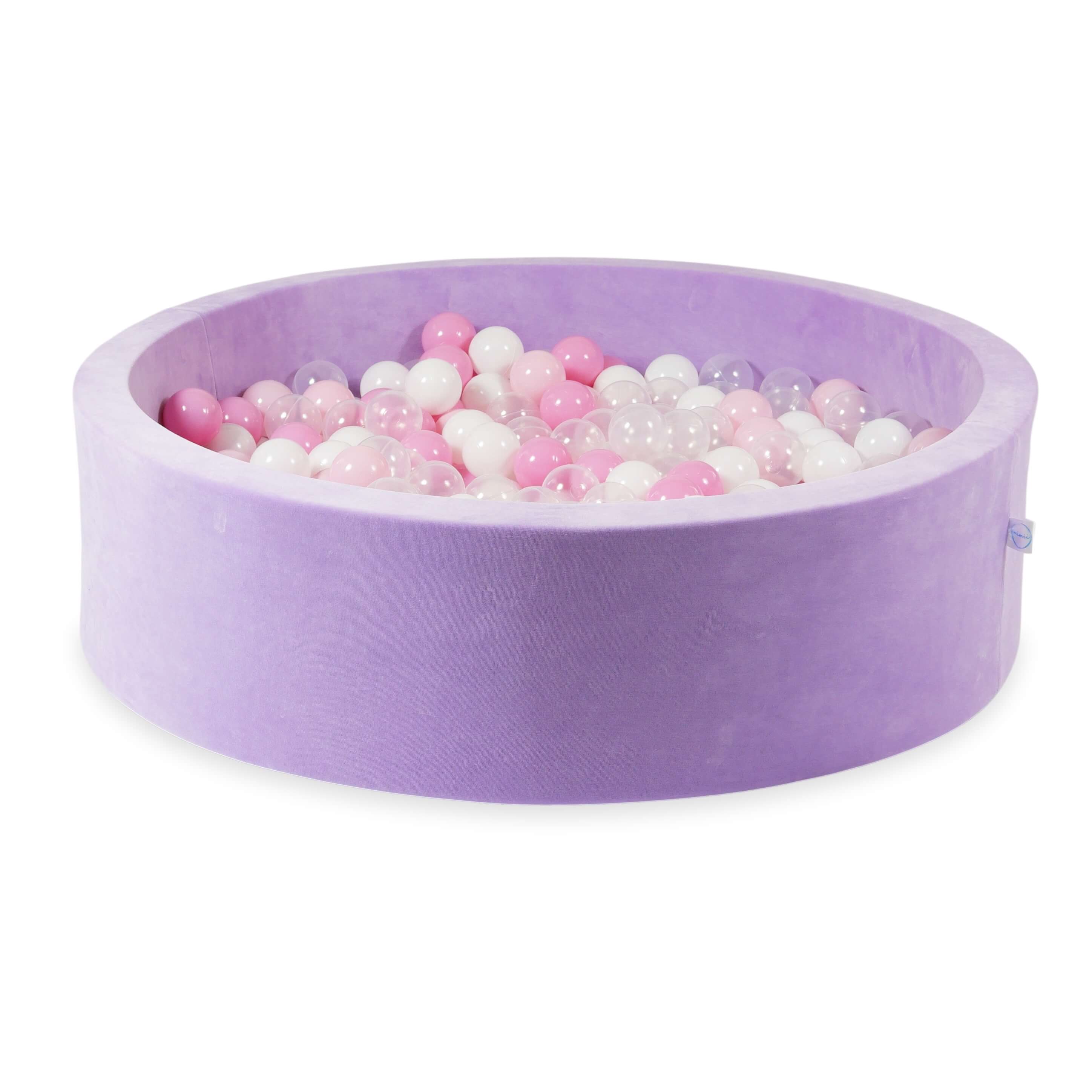 Ball pit with balls 110 × 30 cm Velvet Soft lilac with 400 balls