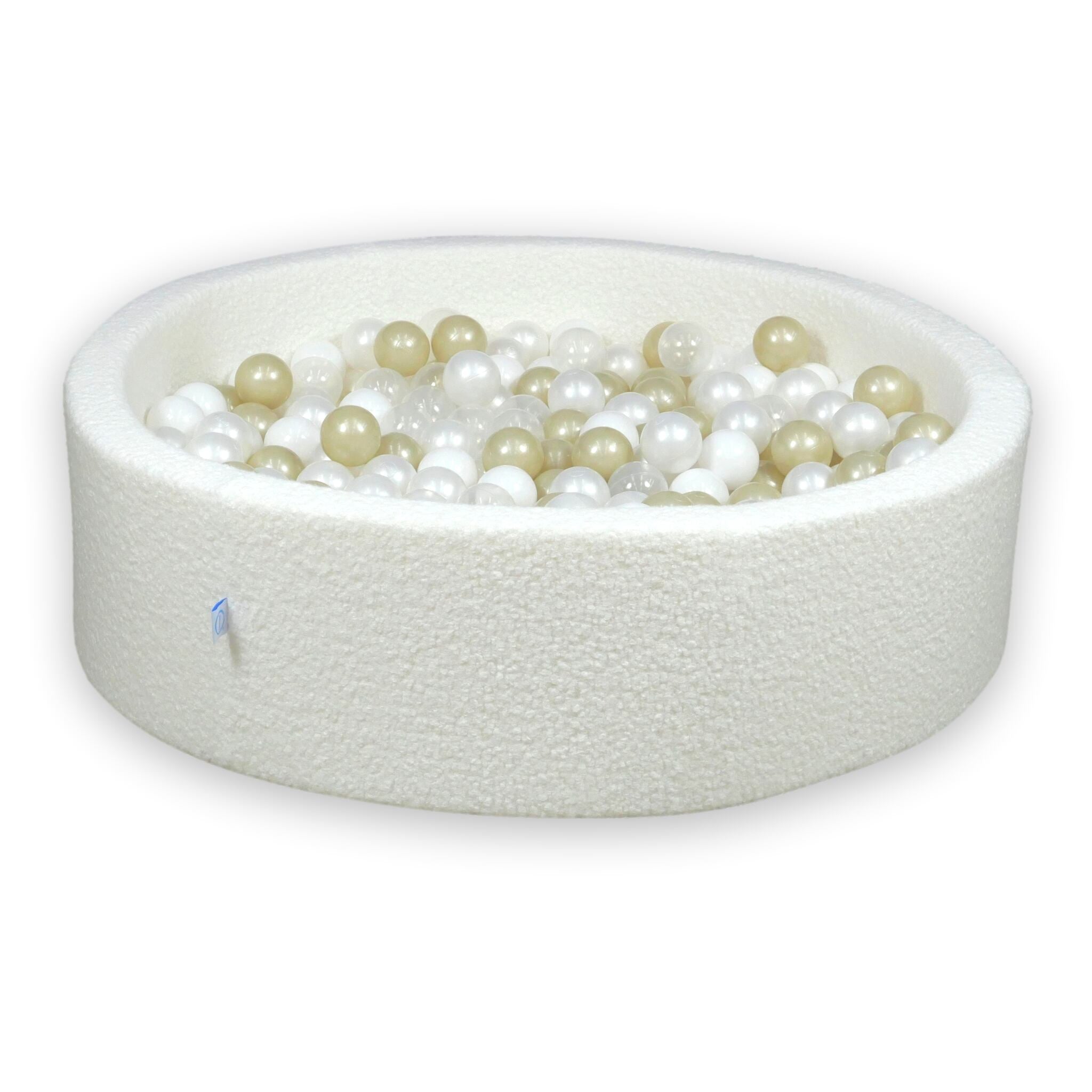 Ball pit with balls 110 × 30 cm bouclé white with 400 balls