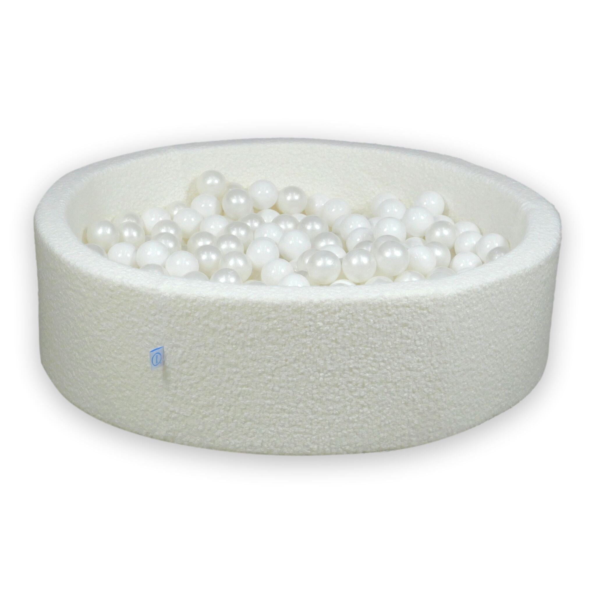 Ball pit with balls 110 × 30 cm bouclé white with 400 balls