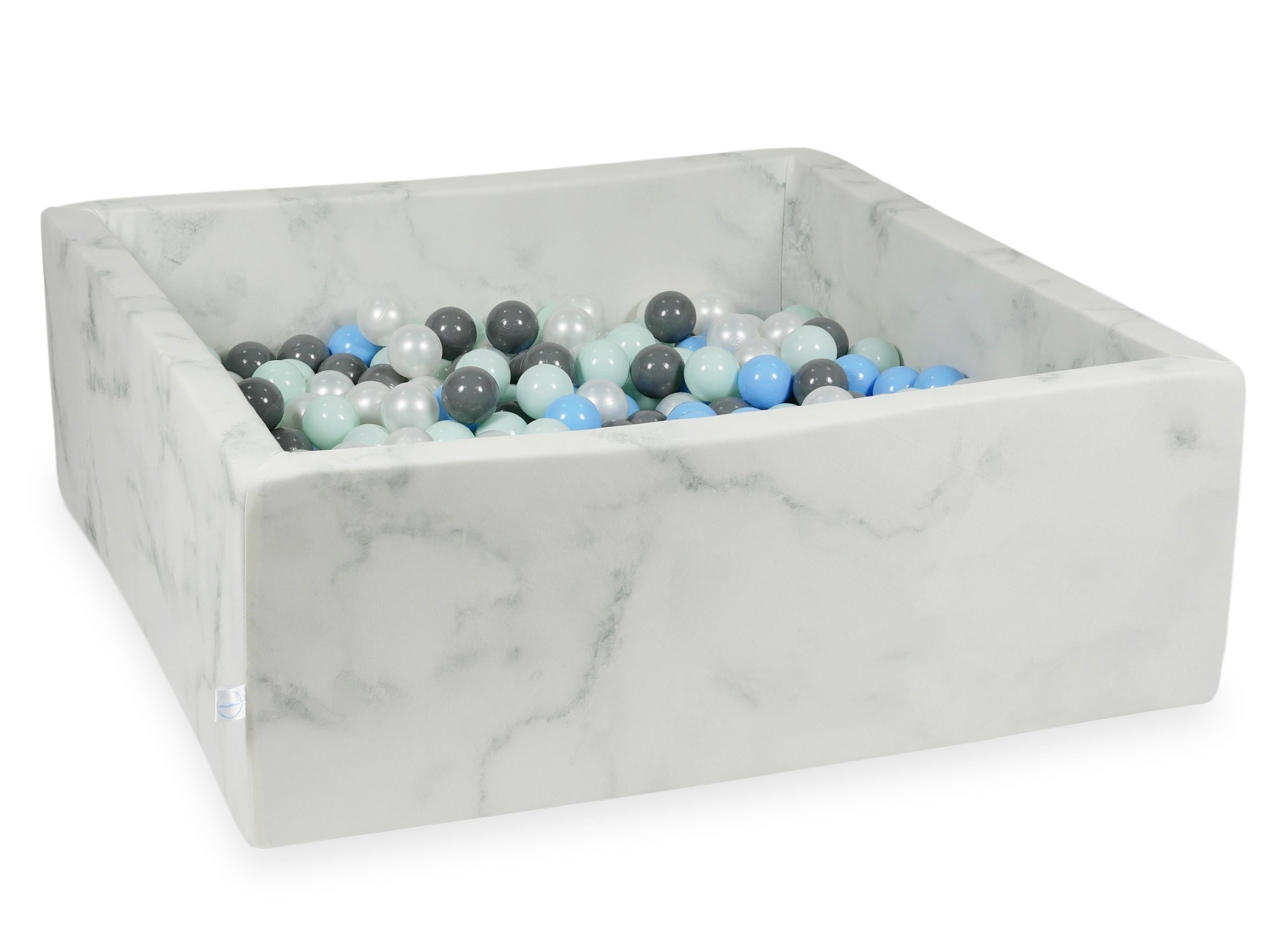 Square ball pit with balls 110 × 110 × 40 cm velvet + 600 balls
