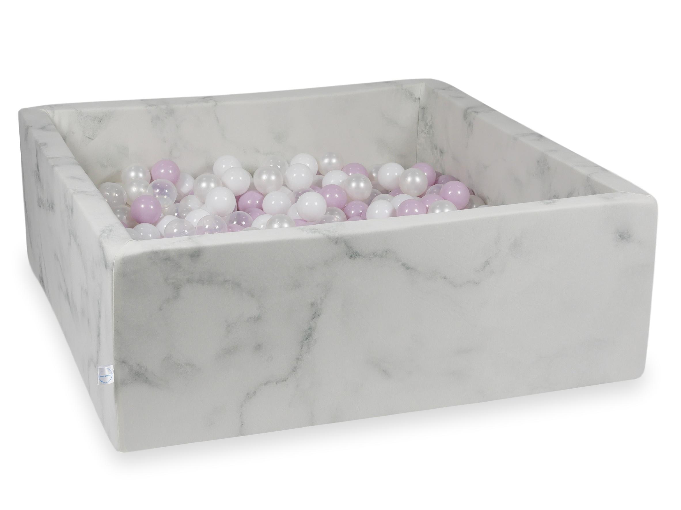 Square ball pit with balls 110 × 110 × 40 cm velvet + 600 balls