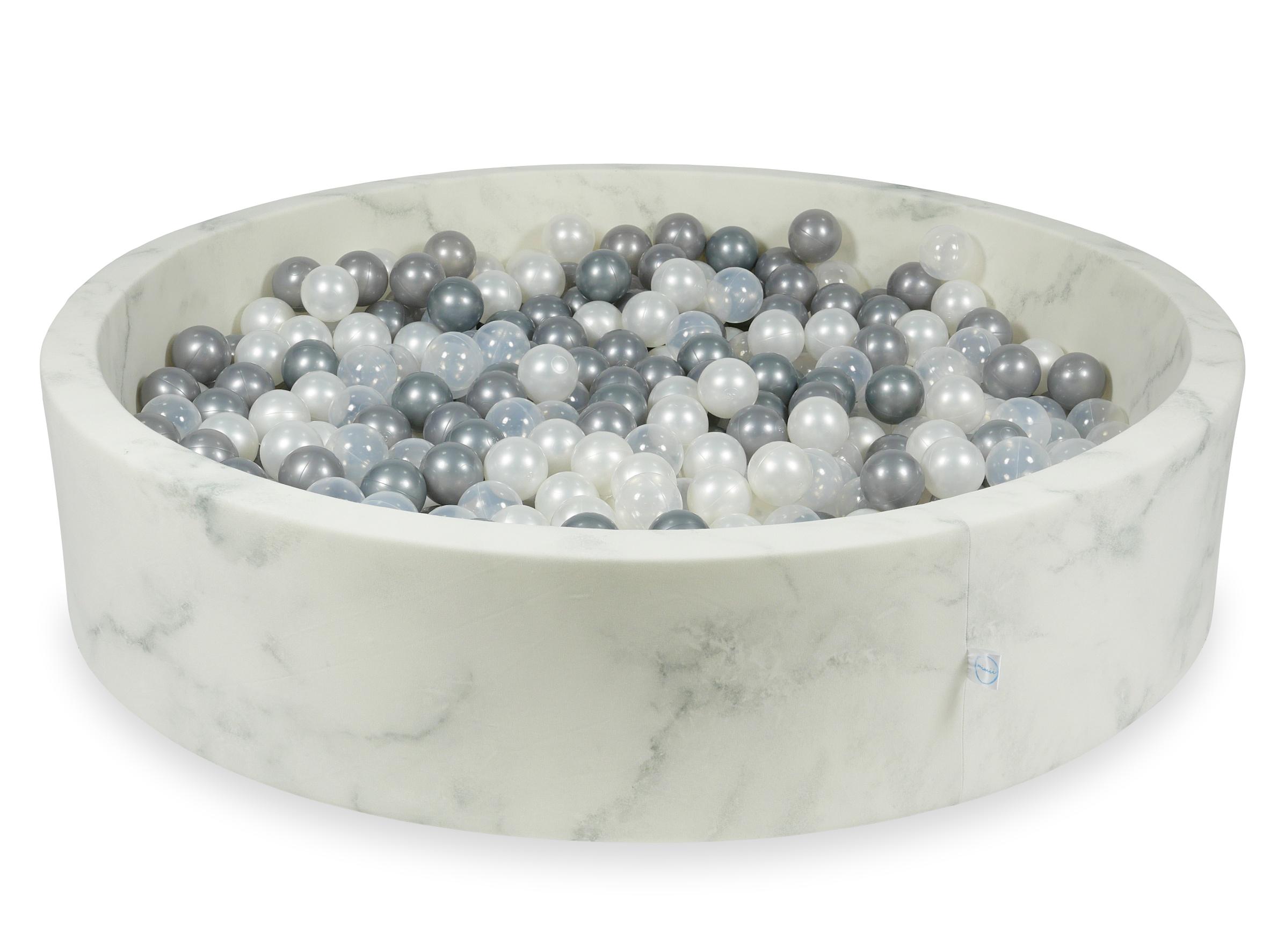 Ball pit with balls 130 × 30 cm velvet with 600 balls
