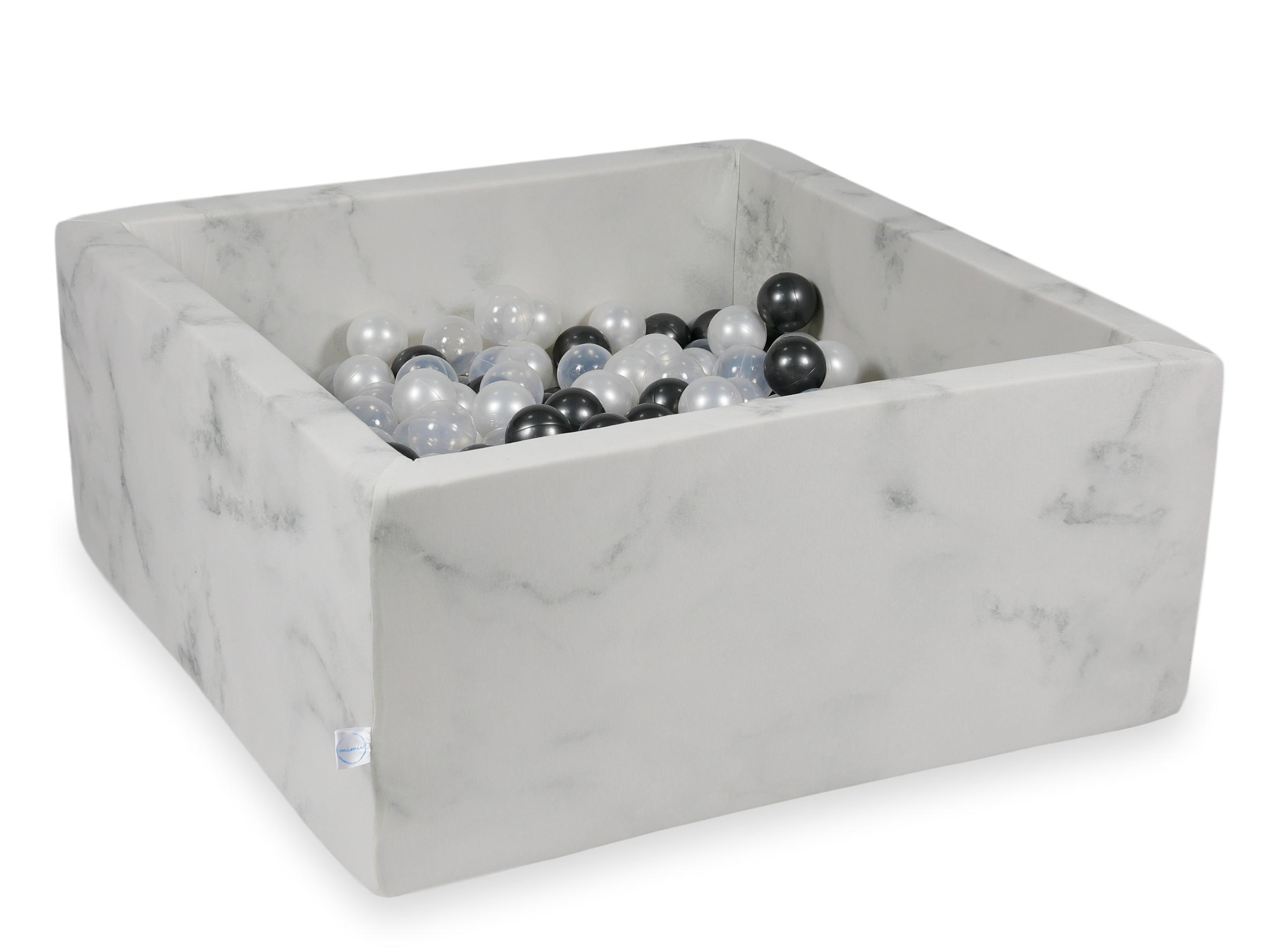 Square ball pit with balls 90 × 90 × 40 cm velvet + 400 balls