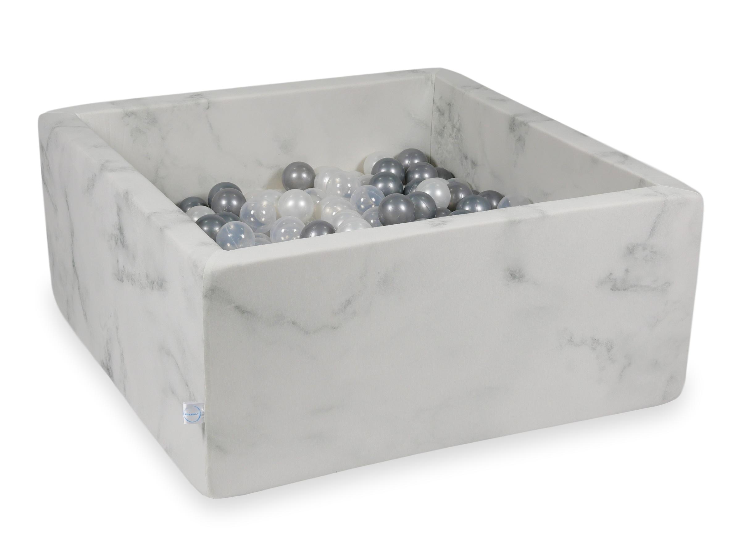 Square ball pit with balls 90 × 90 × 40 cm velvet + 400 balls