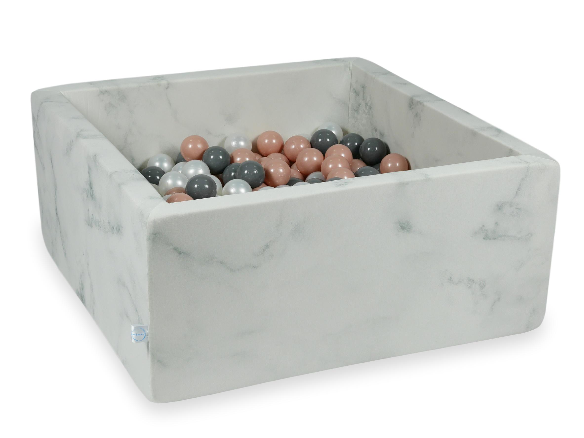 Square ball pit with balls 90 × 90 × 40 cm velvet + 400 balls