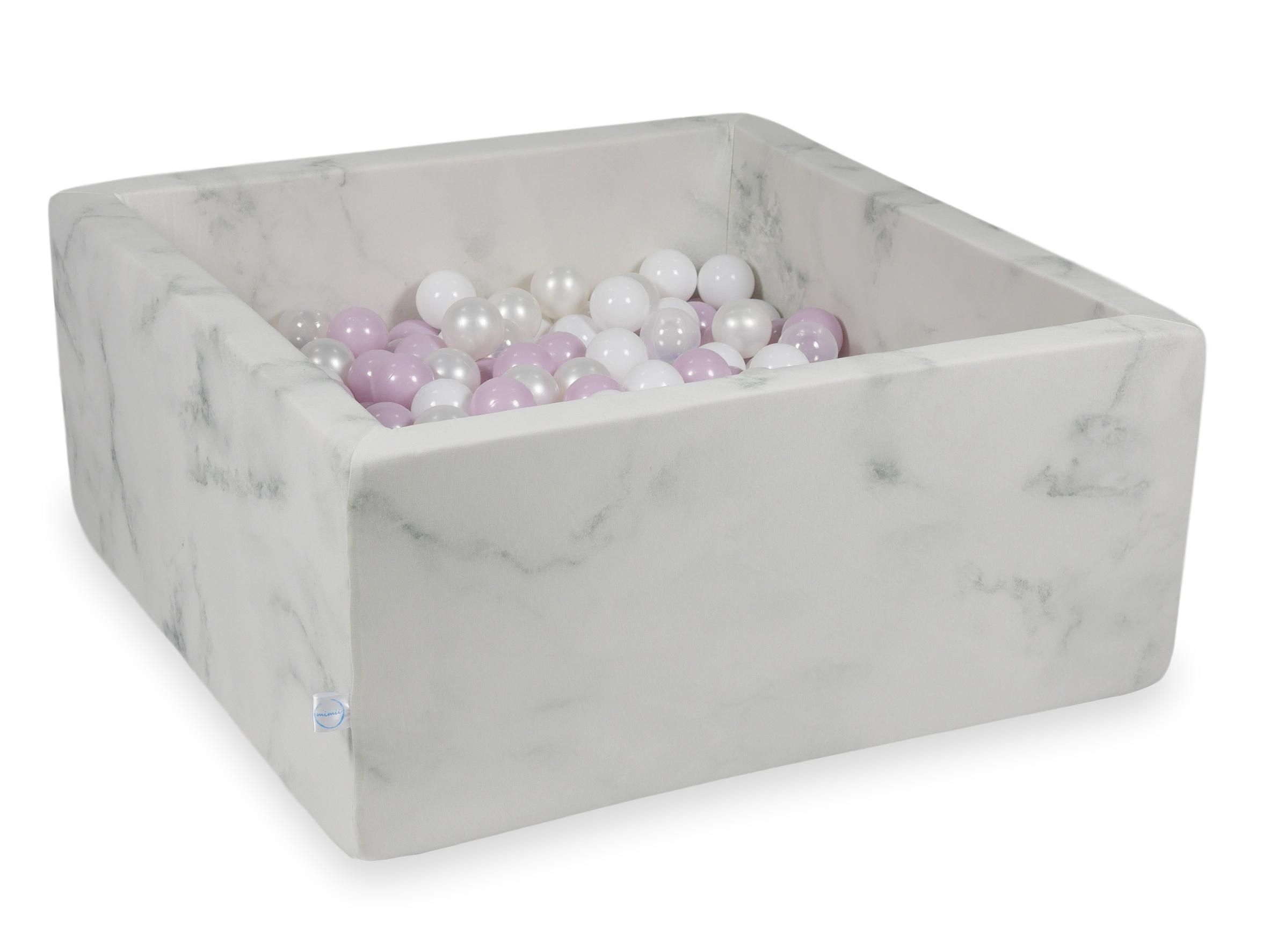 Square ball pit with balls 90 × 90 × 40 cm velvet + 400 balls