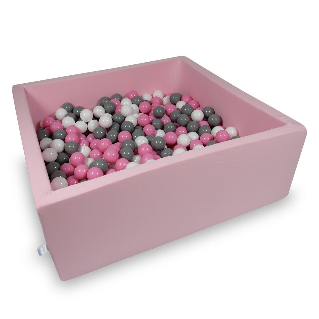 Square ball pit with balls 110 × 110 × 40 cm powder pink + 600 balls
