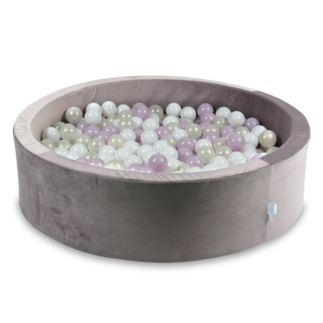 Ball pit with balls 110 × 30 cm velvet lilac with 400 balls