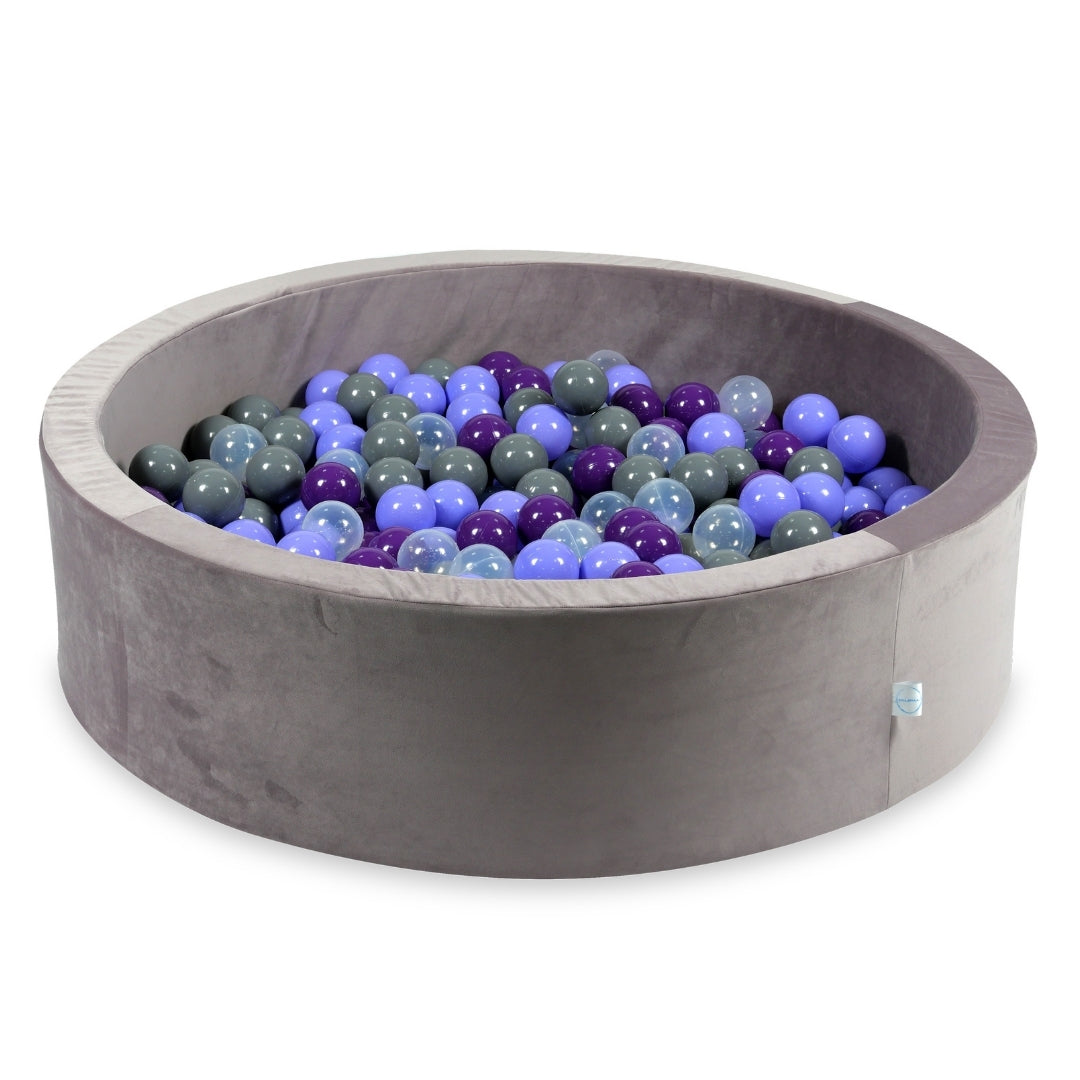 Ball pit with balls 110 × 30 cm velvet lilac with 400 balls