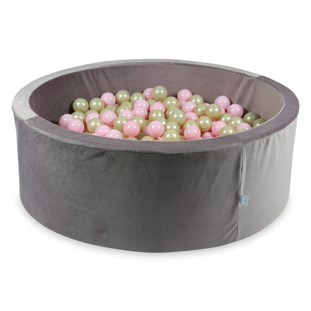 Mimii Bällebad aus Samt in Flieder – rund, 110 × 40 cm, mit 500 Bällen