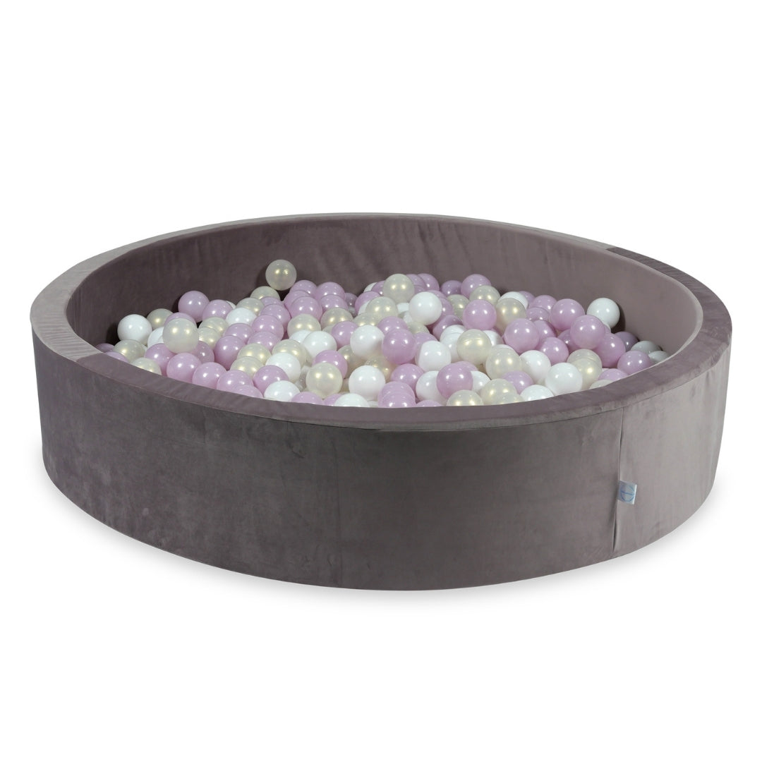 Ball pit with balls 130 × 30 cm velvet lilac with 600 balls
