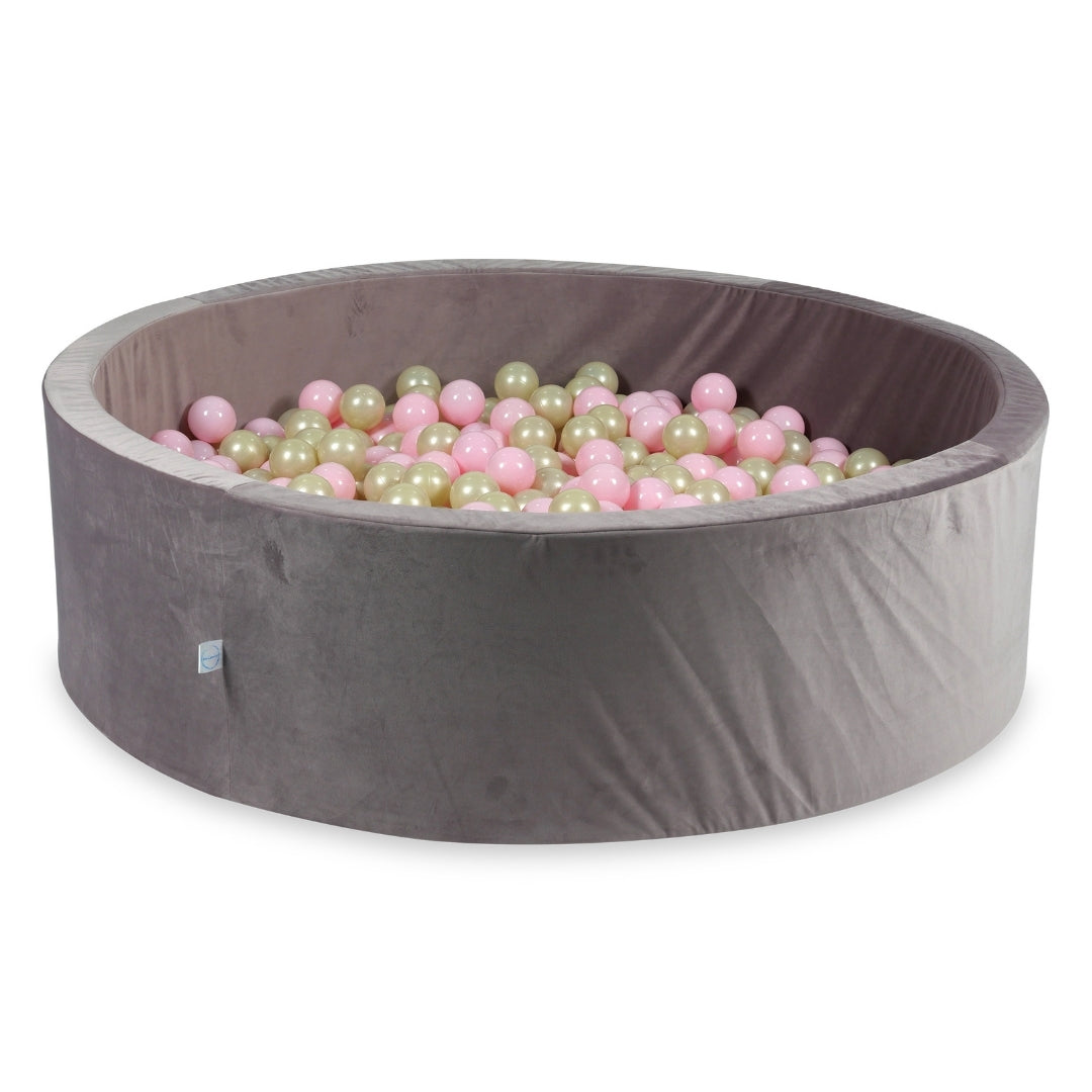 Mimii Bällebad aus Samt in Flieder – rund, 130 × 40 cm, mit 700 Bällen