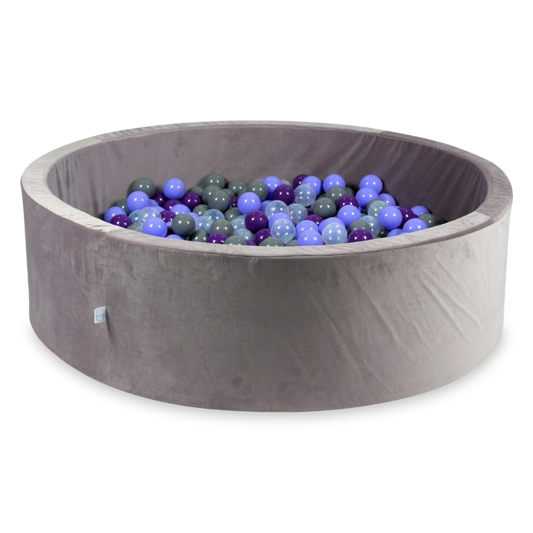 Ball pit with balls 130 × 40 cm velvet lilac with 700 balls