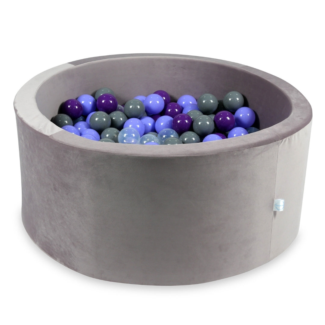 Ball pit with balls 90 × 40 cm velvet lilac with 300 balls