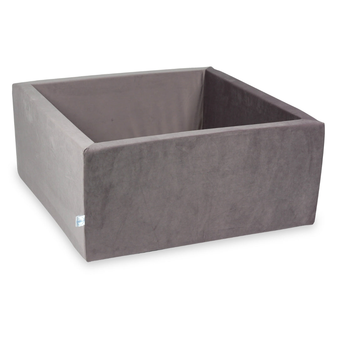 Mimii Bällebad aus Samt in Flieder – quadratisch, 90 × 90 × 40 cm, ohne Bälle