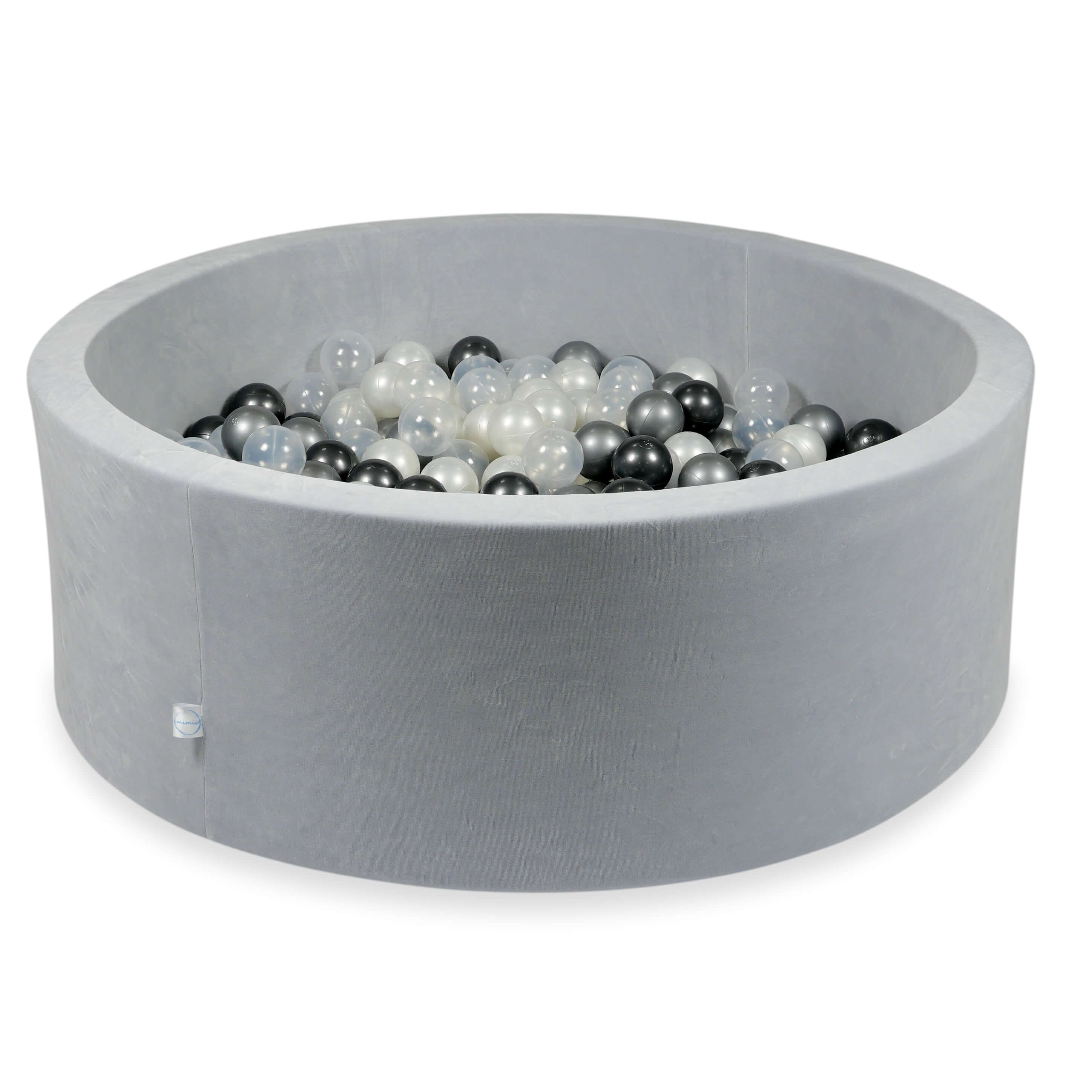 Ball pit with balls 110 × 40 cm Velvet Soft light grey with 500 balls