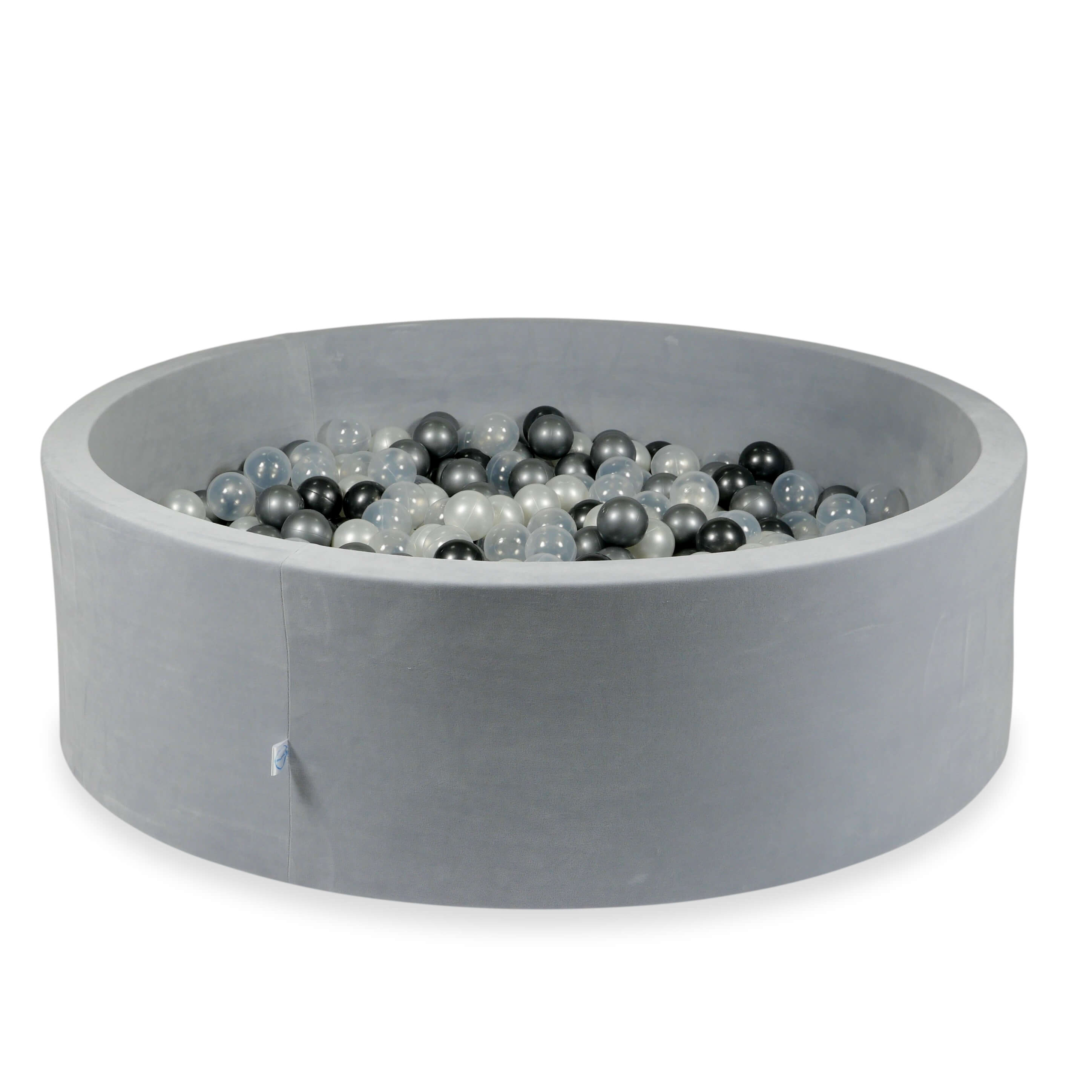 Ball pit with balls 130 × 40 cm Velvet Soft light grey with 700 balls