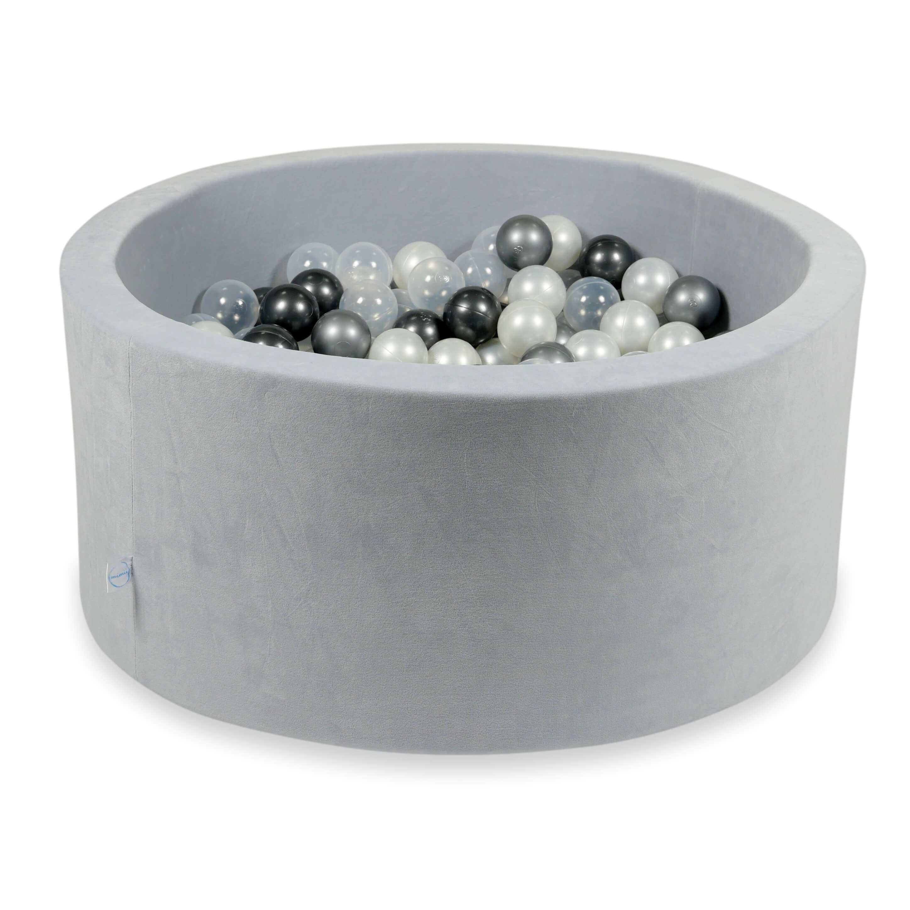 Ball pit with balls 90 × 40 cm Velvet Soft light grey with 300 balls