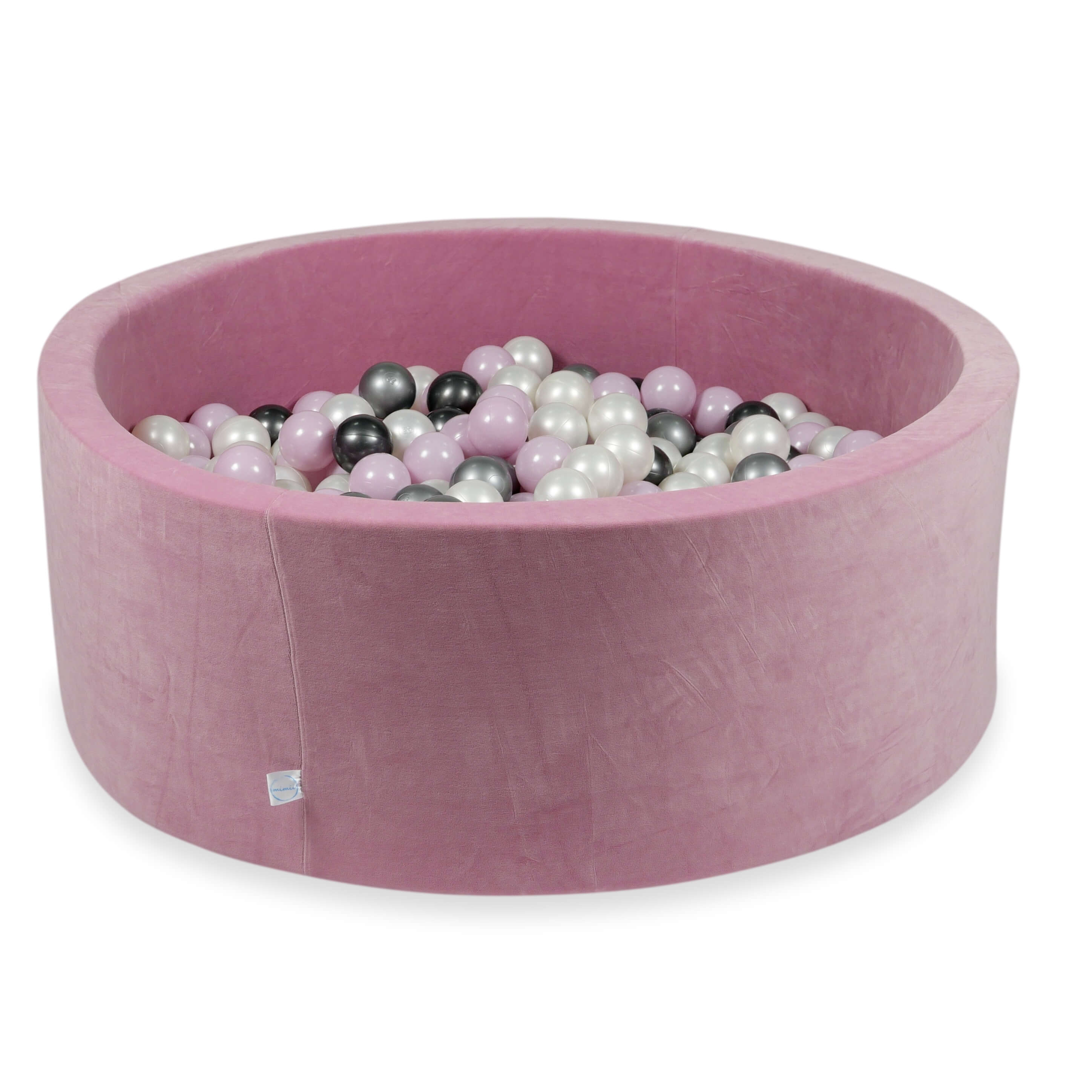 Ball pit with balls 110 × 40 cm Velvet Soft pink with 500 balls