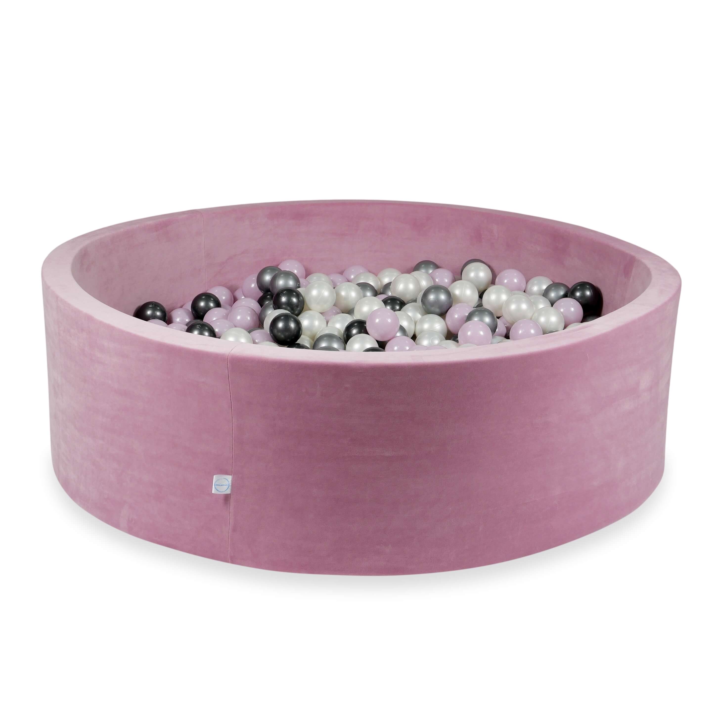 Ball pit with balls 130 × 40 cm Velvet Soft pink with 700 balls
