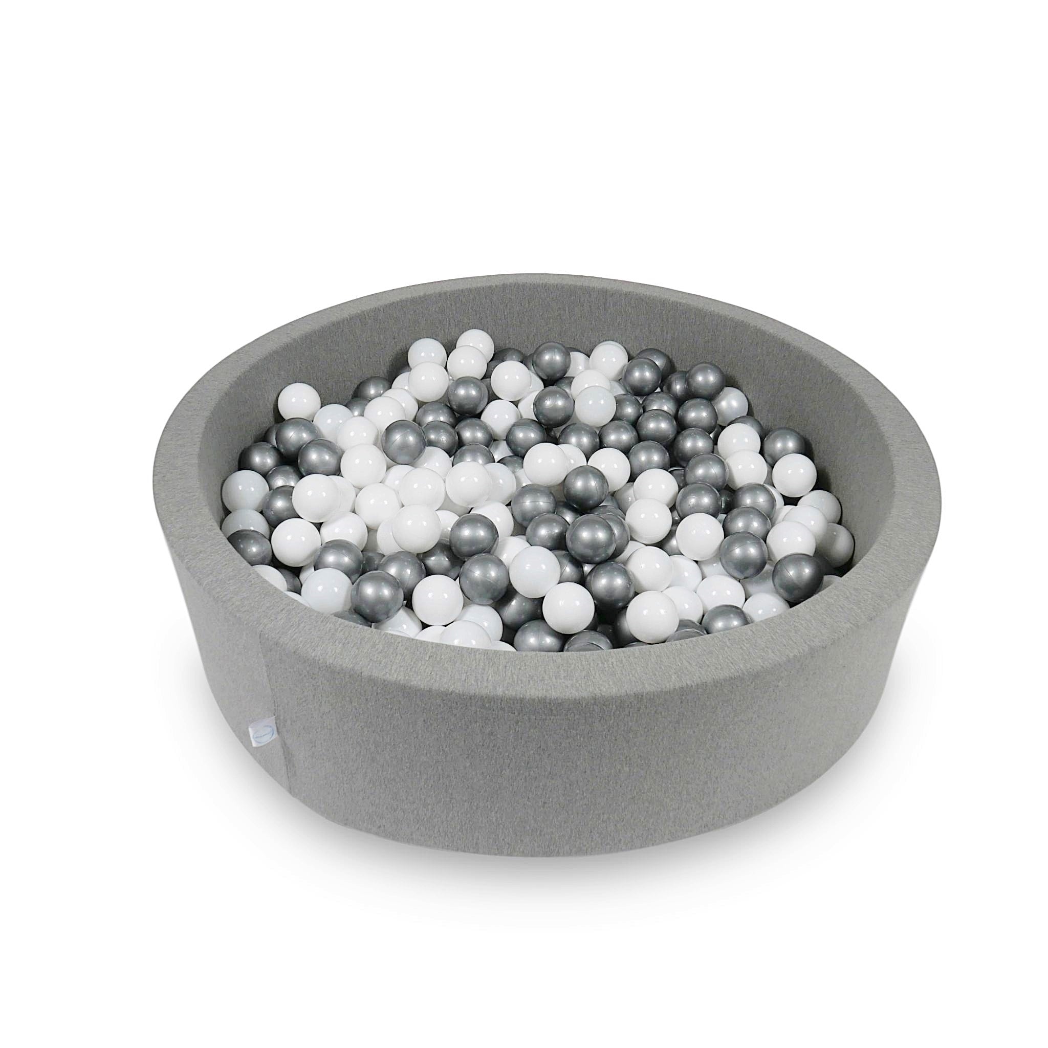 Ball pit with balls 110 × 30 cm grey with 400 balls