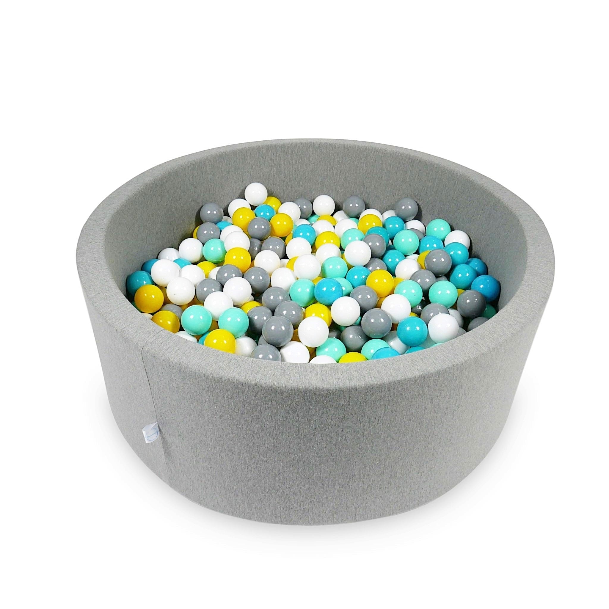 Mimii Bällebad in Grau – rund, 110 × 40 cm, mit 500 Bällen