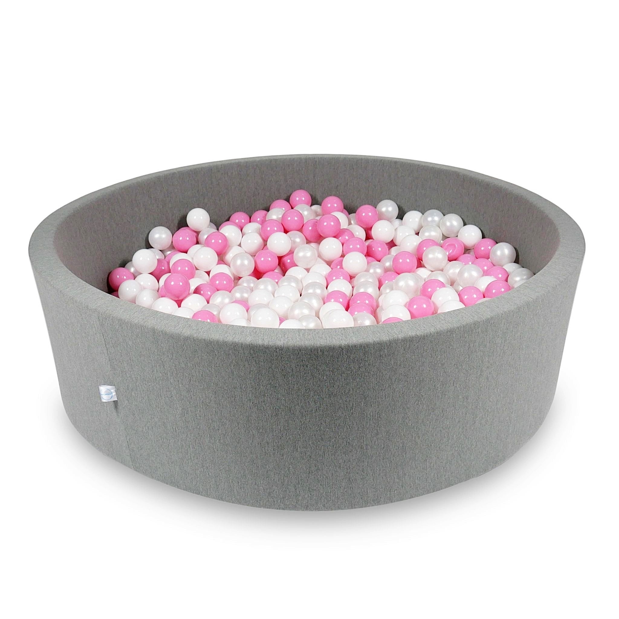 Mimii Bällebad in Grau – rund, 130 × 40 cm, mit 700 Bällen