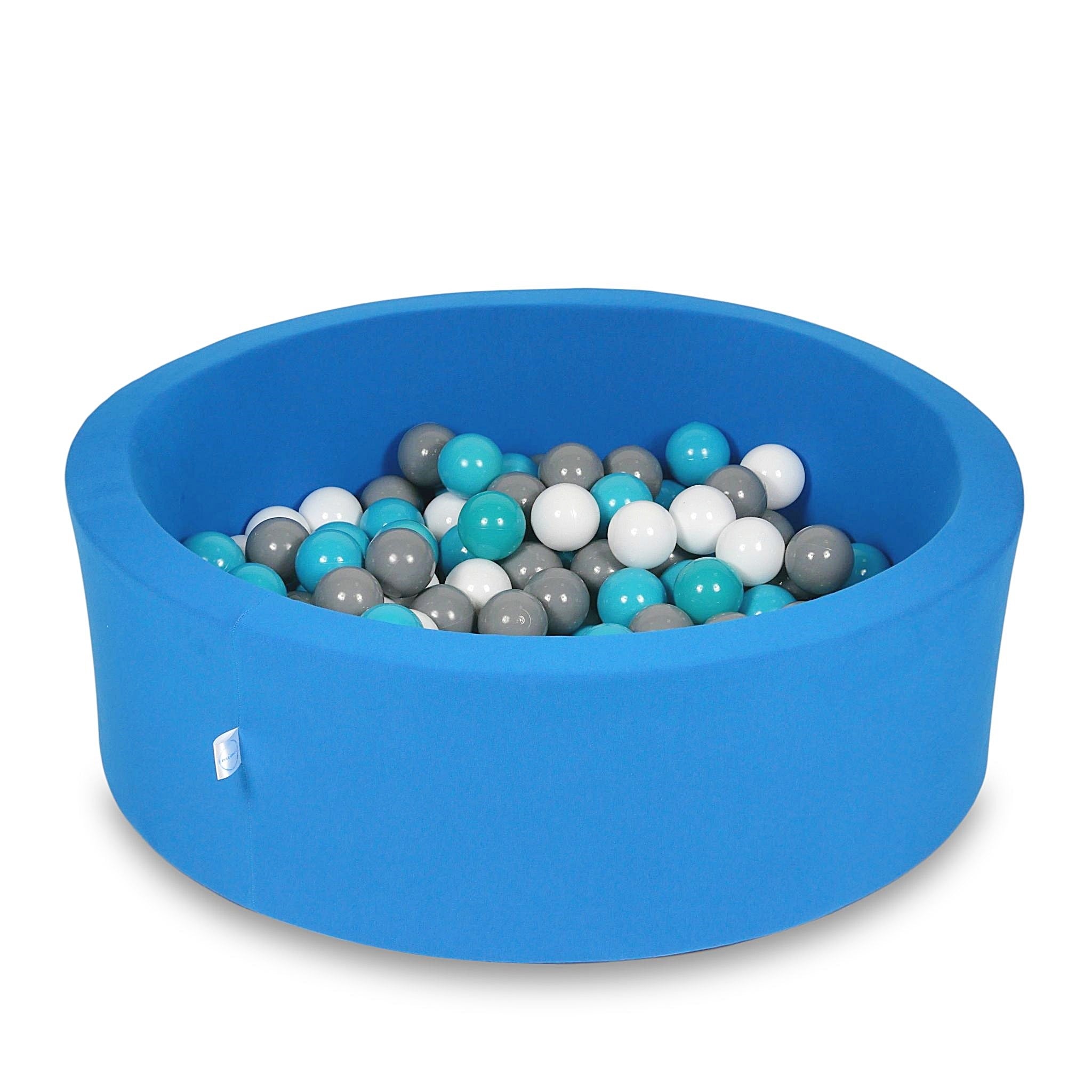 Mimii Bällebad in Blau – rund, 90 × 30 cm, mit 200 Bällen