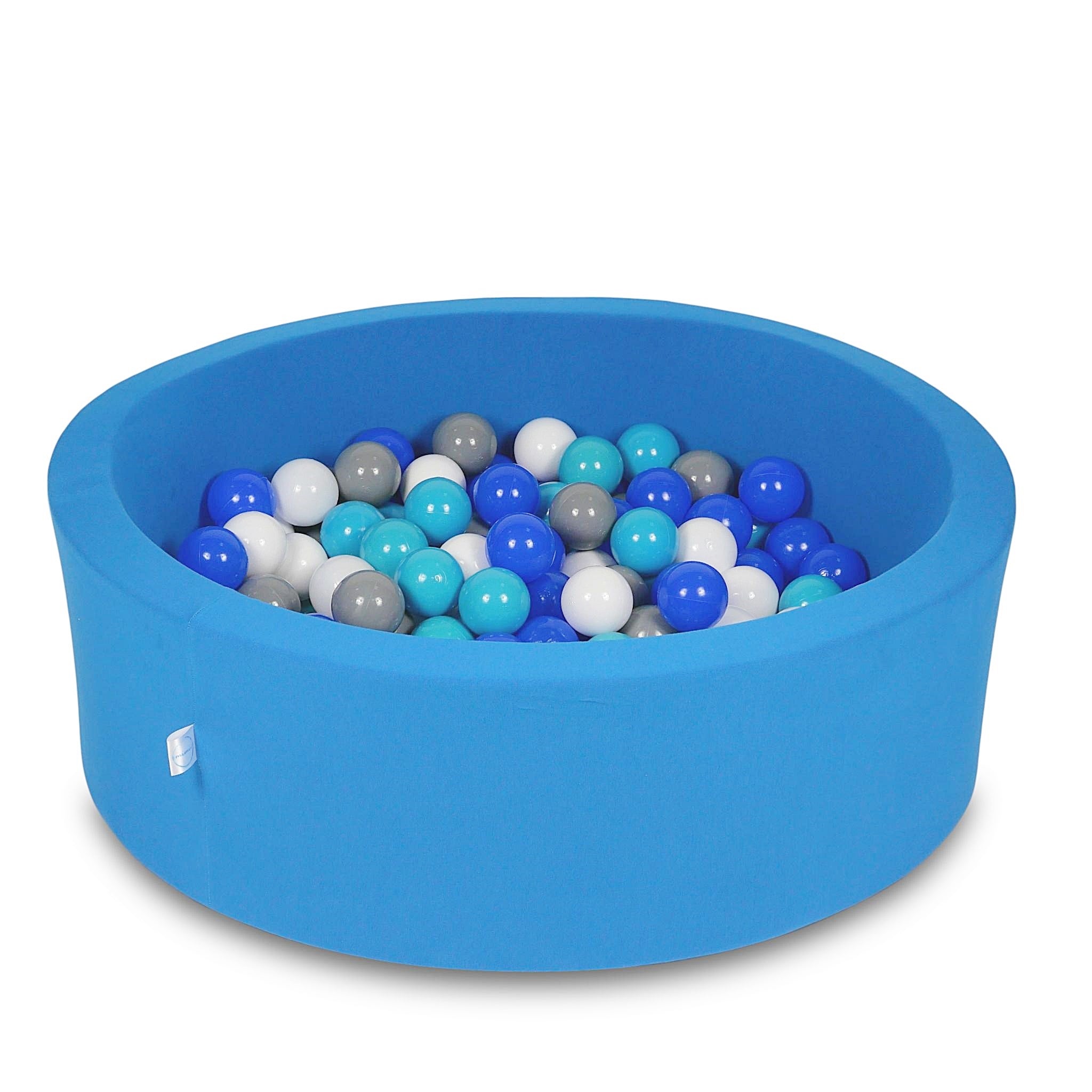 Mimii Bällebad in Blau – rund, 90 × 30 cm, mit 200 Bällen