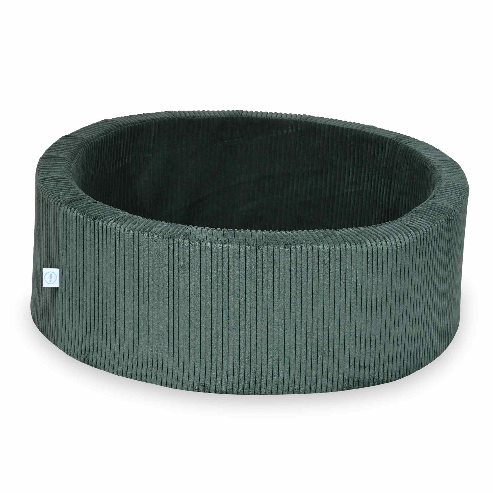 Mimii Bällebad aus Cord in Grün – rund, 90 × 30 cm, ohne Bälle