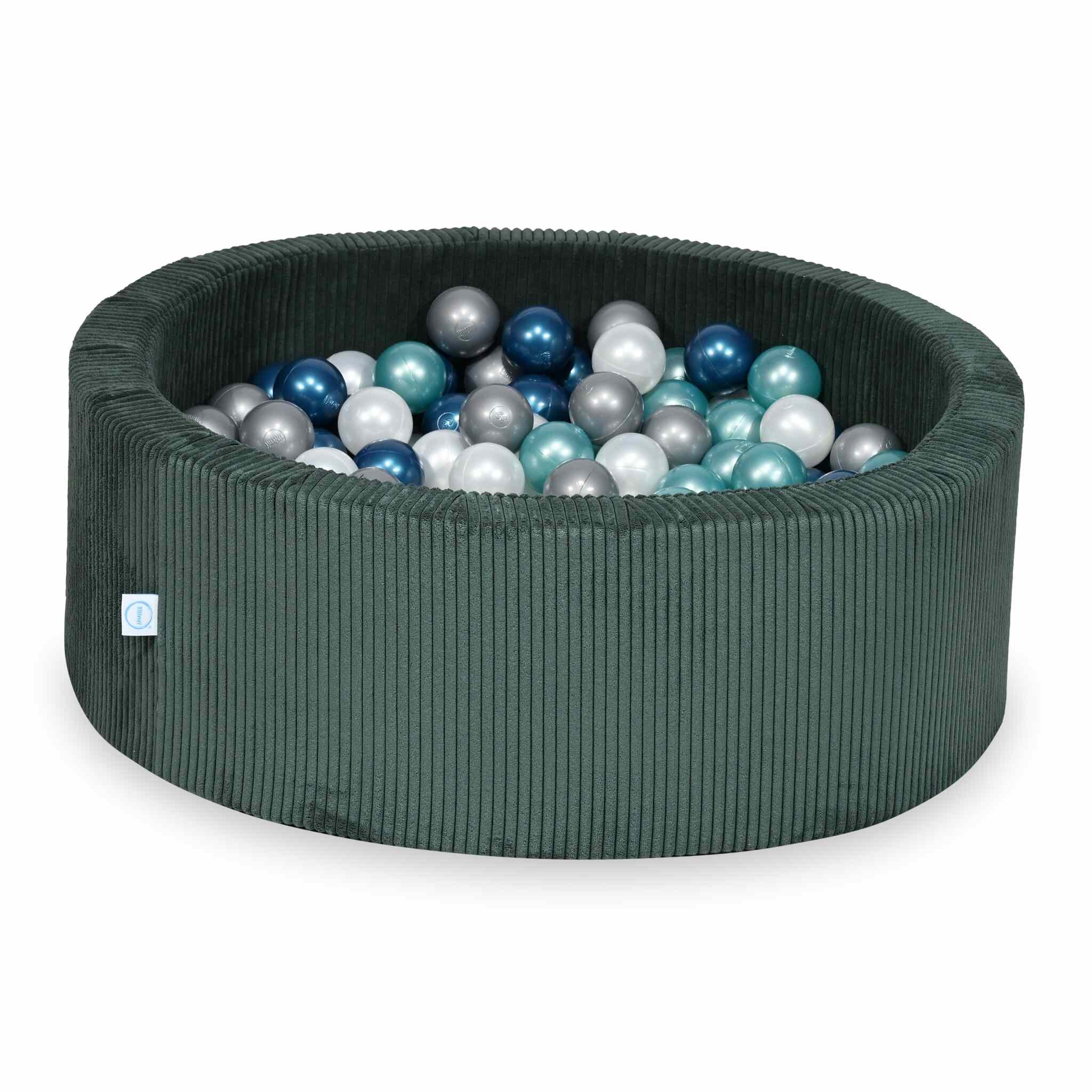Basen z kulkami sztruks zielony 90x30 cm z 200 piłkami