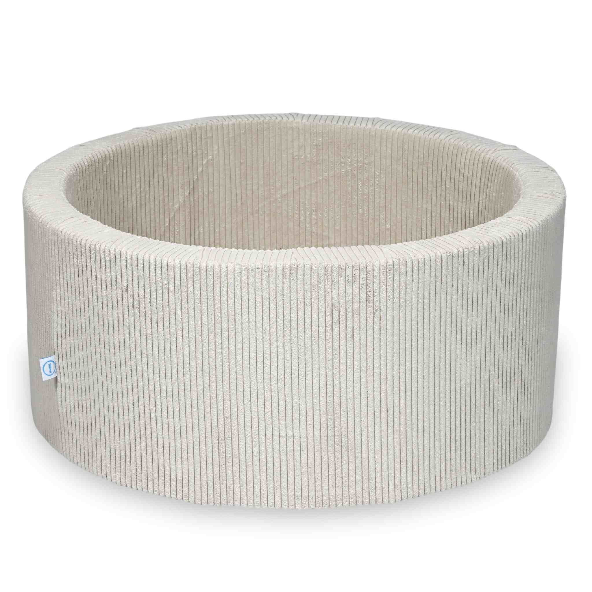 Mimii Bällebad aus Cord in Beige – rund, 90 × 40 cm, ohne Bälle
