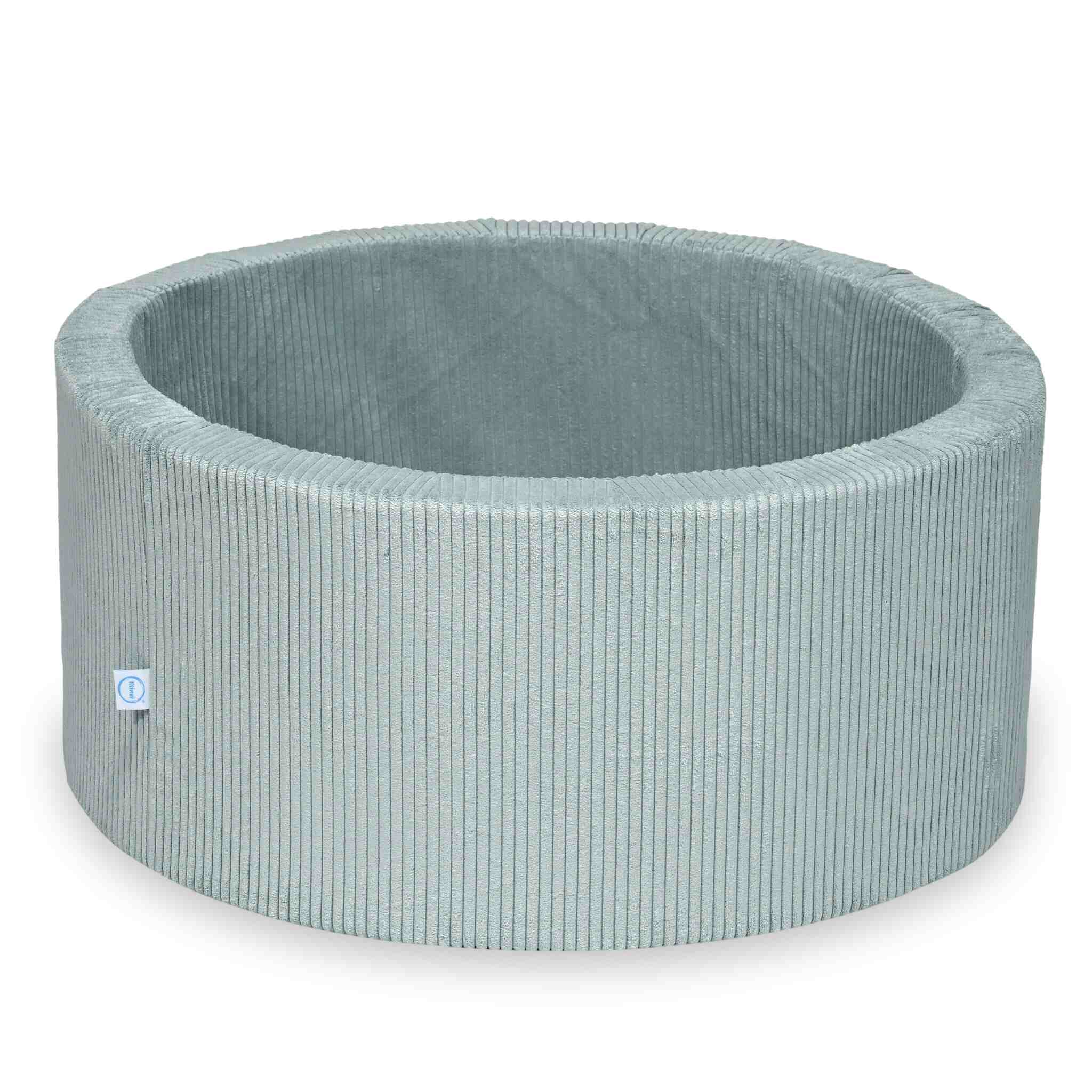 Mimii Bällebad aus Cord in Hellmint – rund, 90 × 40 cm, ohne Bälle