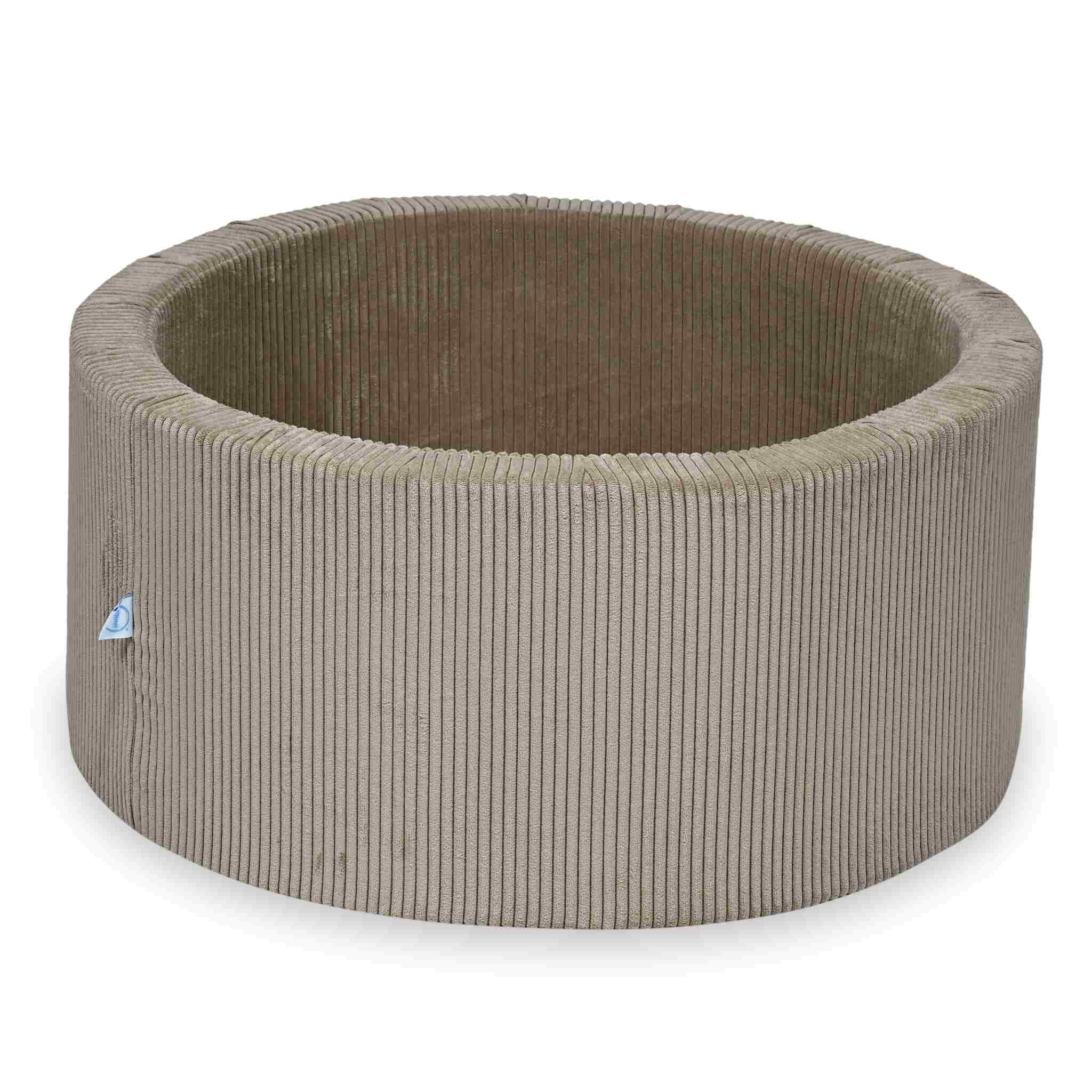 Mimii Bällebad aus Cord in Toffee – rund, 90 × 40 cm, ohne Bälle