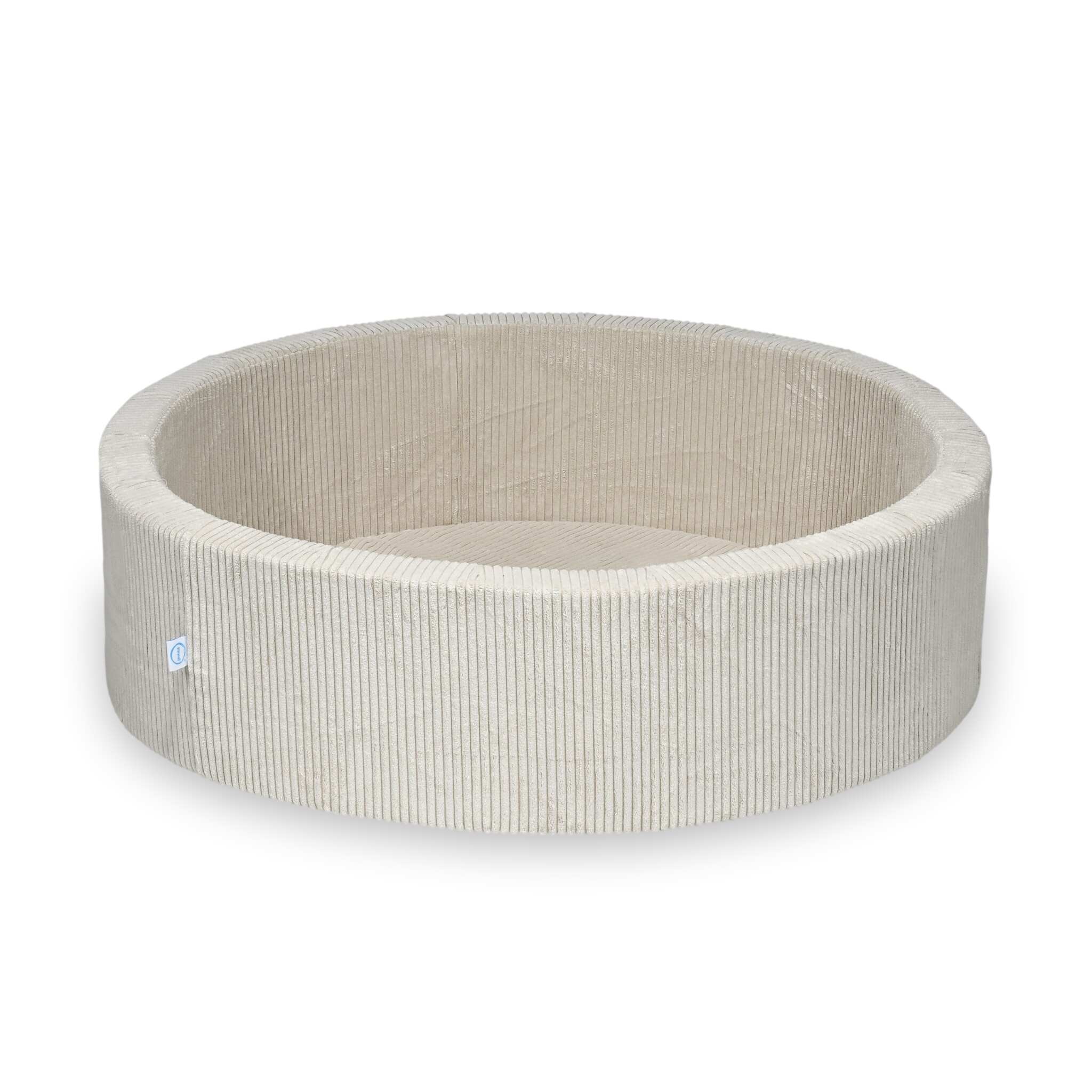 Mimii Bällebad aus Cord in Beige – rund, 110 × 30 cm, ohne Bälle