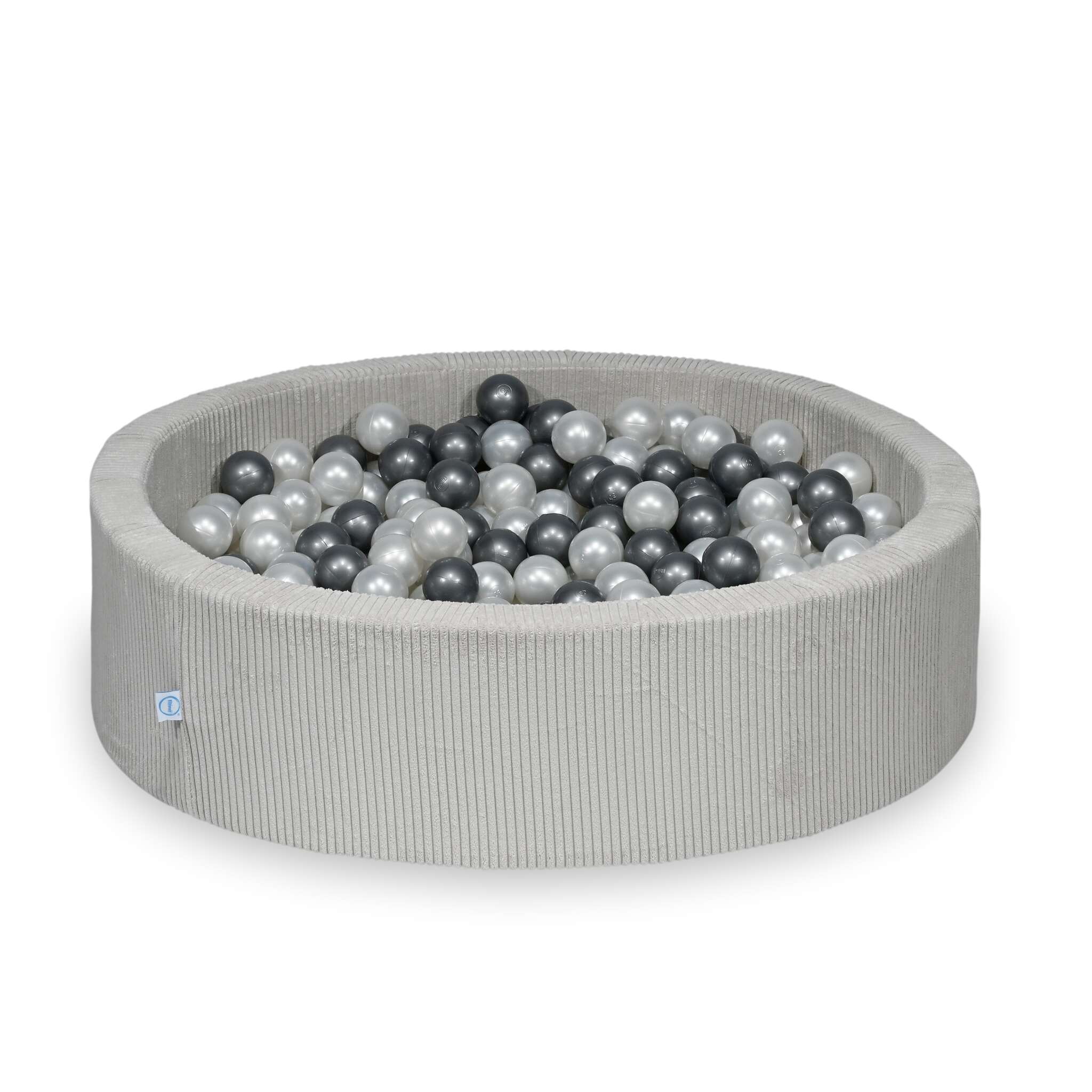 Ball pit with balls 110 × 30 cm corduroy grey with 400 balls