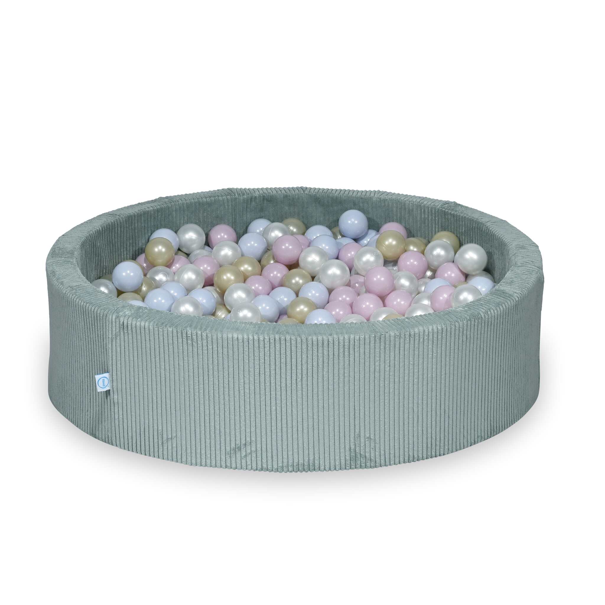 Ball pit with balls 110 × 30 cm corduroy light mint with 400 balls