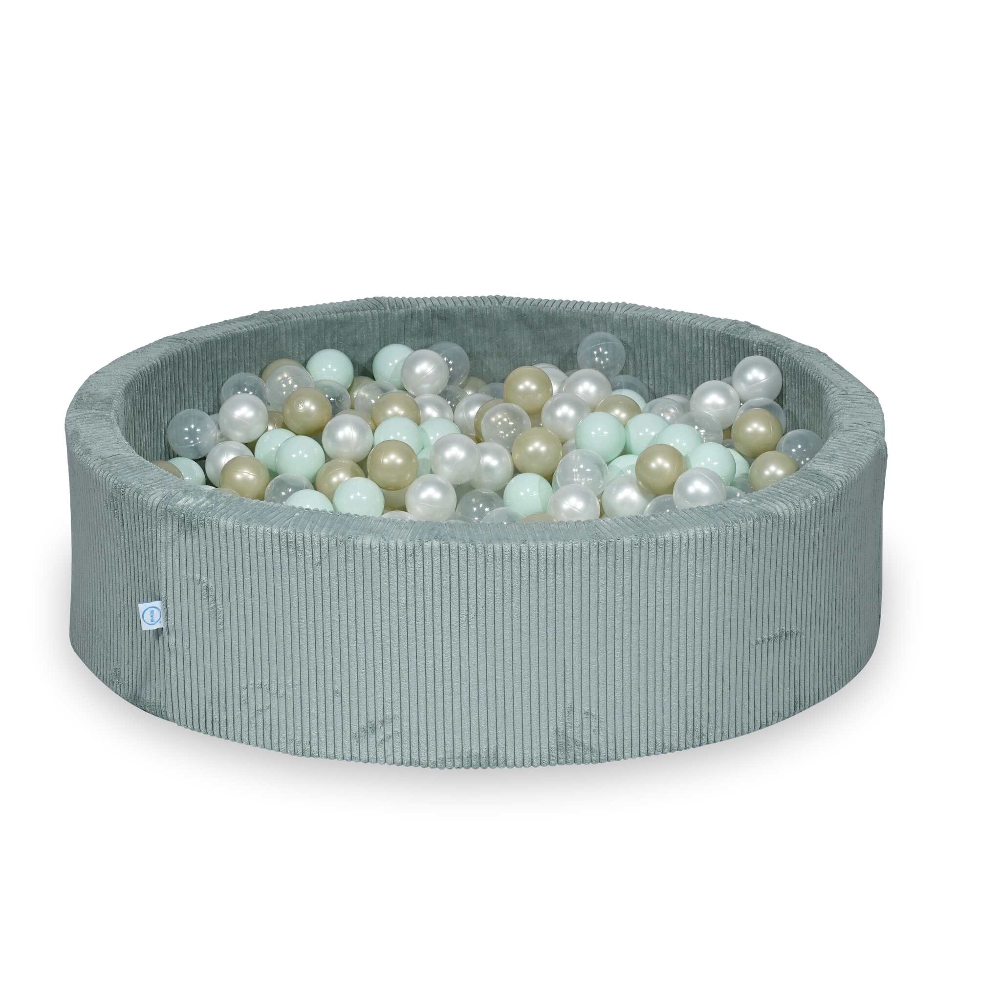 Ball pit with balls 110 × 30 cm corduroy light mint with 400 balls