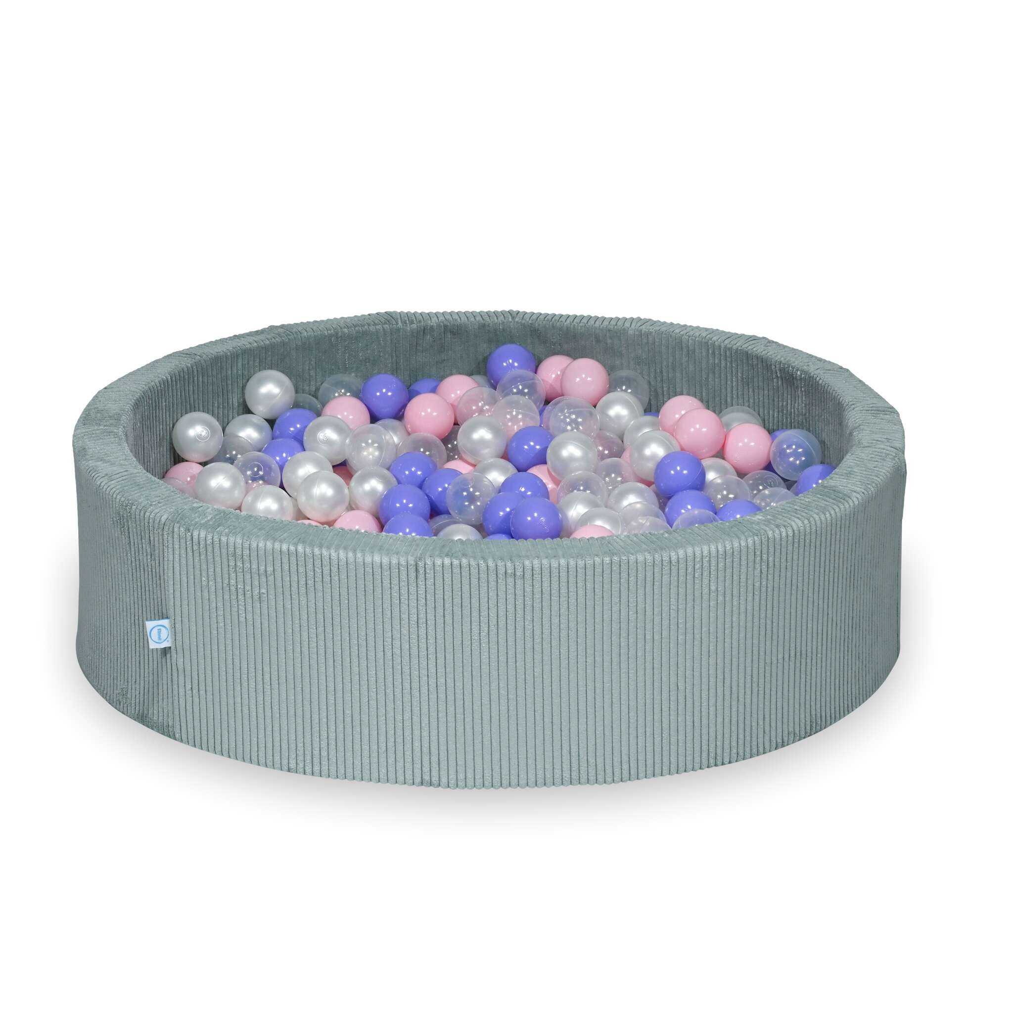 Ball pit with balls 110 × 30 cm corduroy light mint with 400 balls