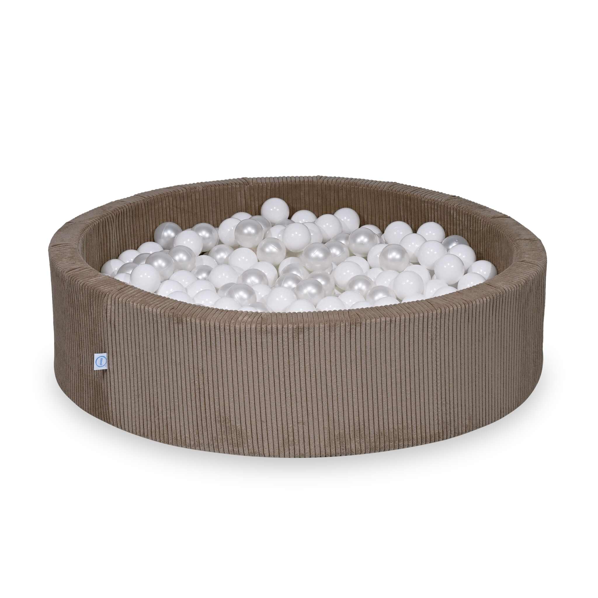 Ball pit with balls 110 × 30 cm corduroy toffee with 400 balls