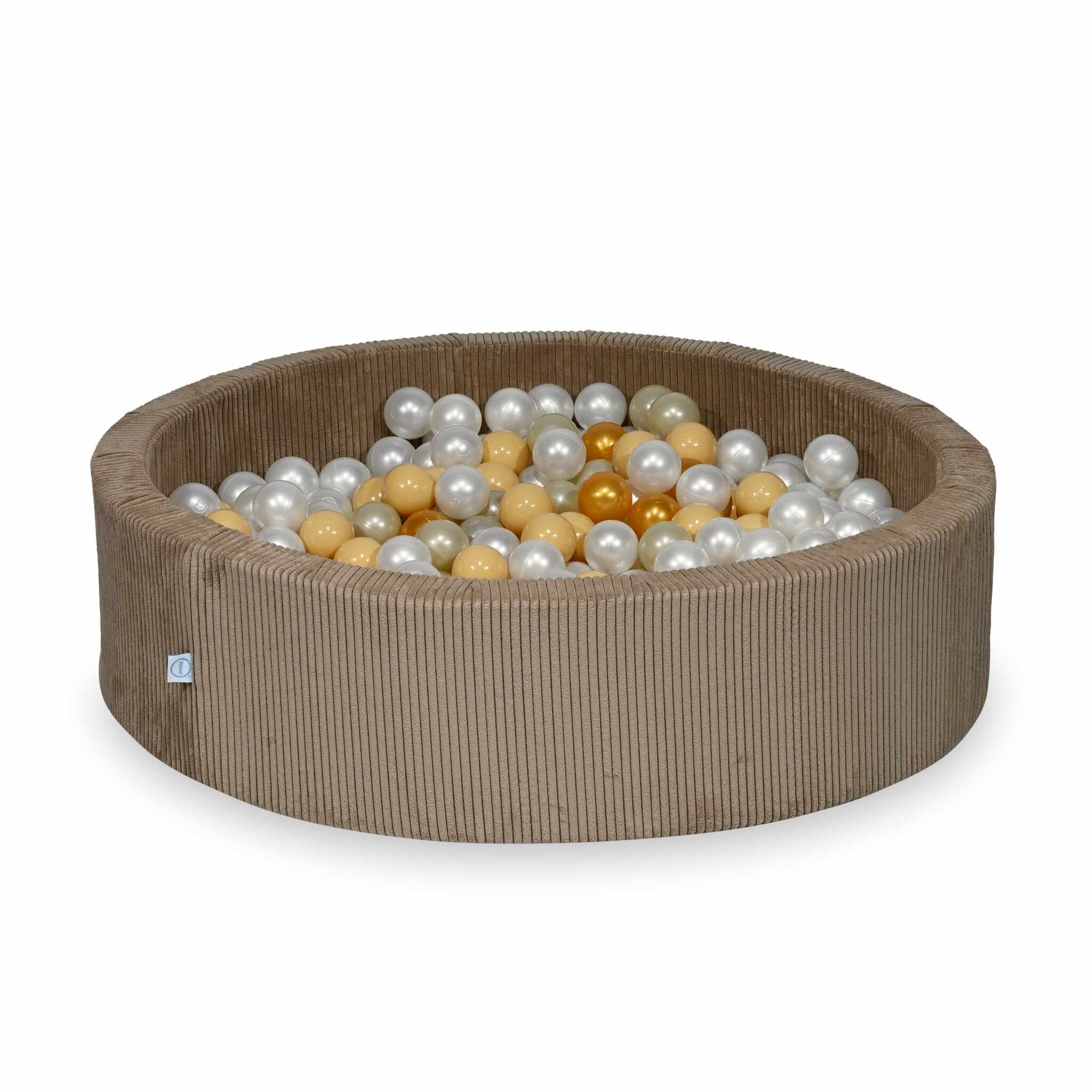 Ball pit with balls 110 × 30 cm corduroy toffee with 400 balls
