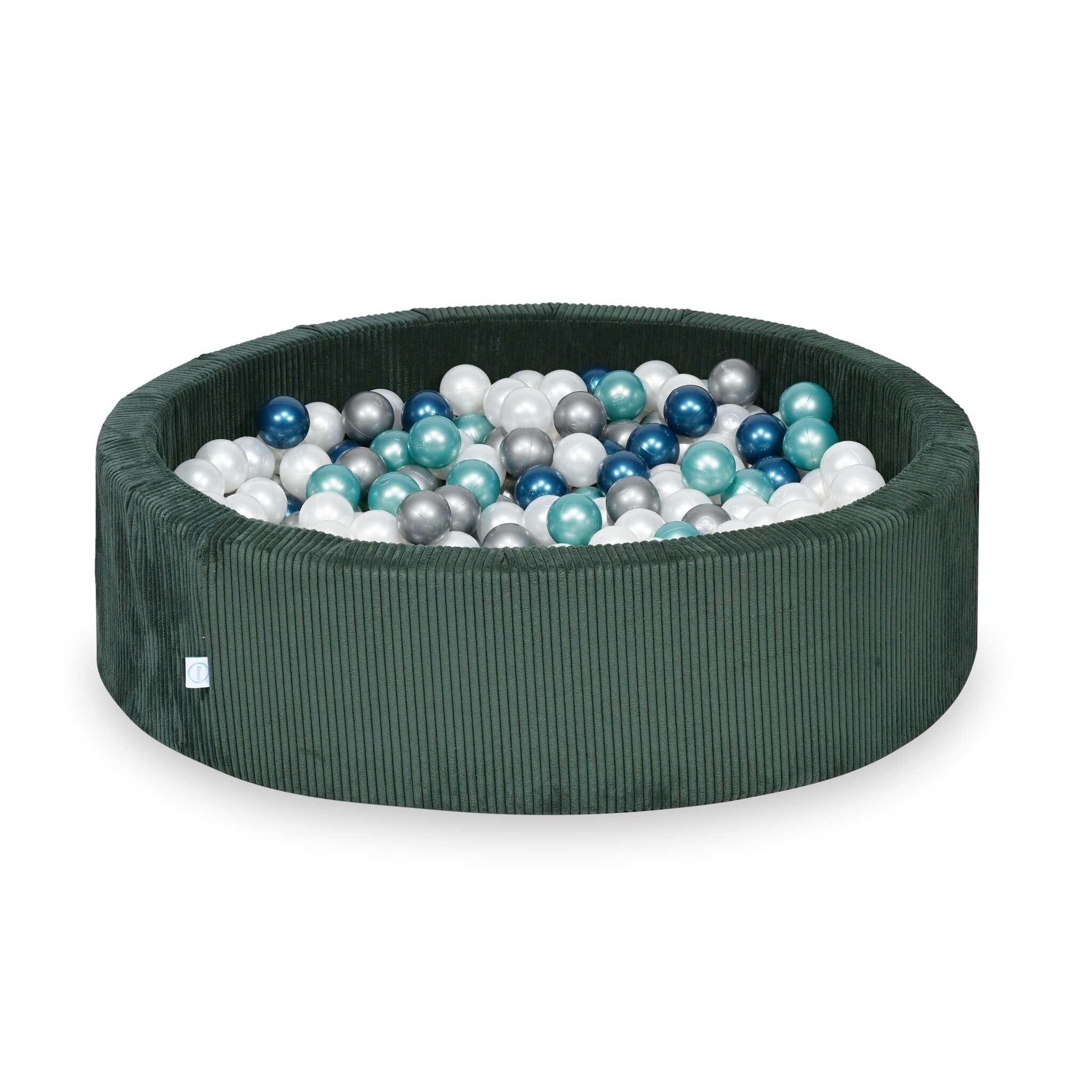 Ball pit with balls 110 × 30 cm corduroy green with 400 balls