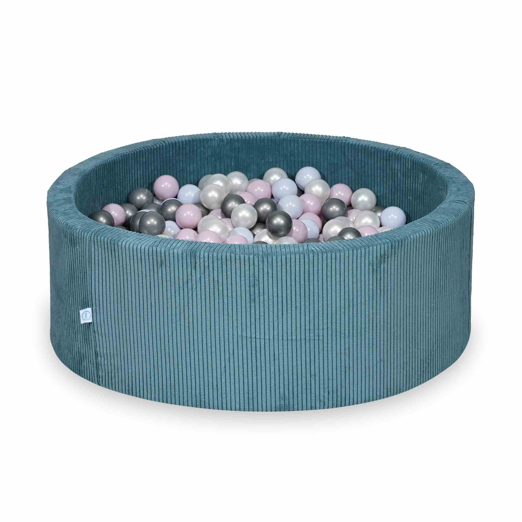 Ball pit with balls 110 × 40 cm corduroy blue with 500 balls