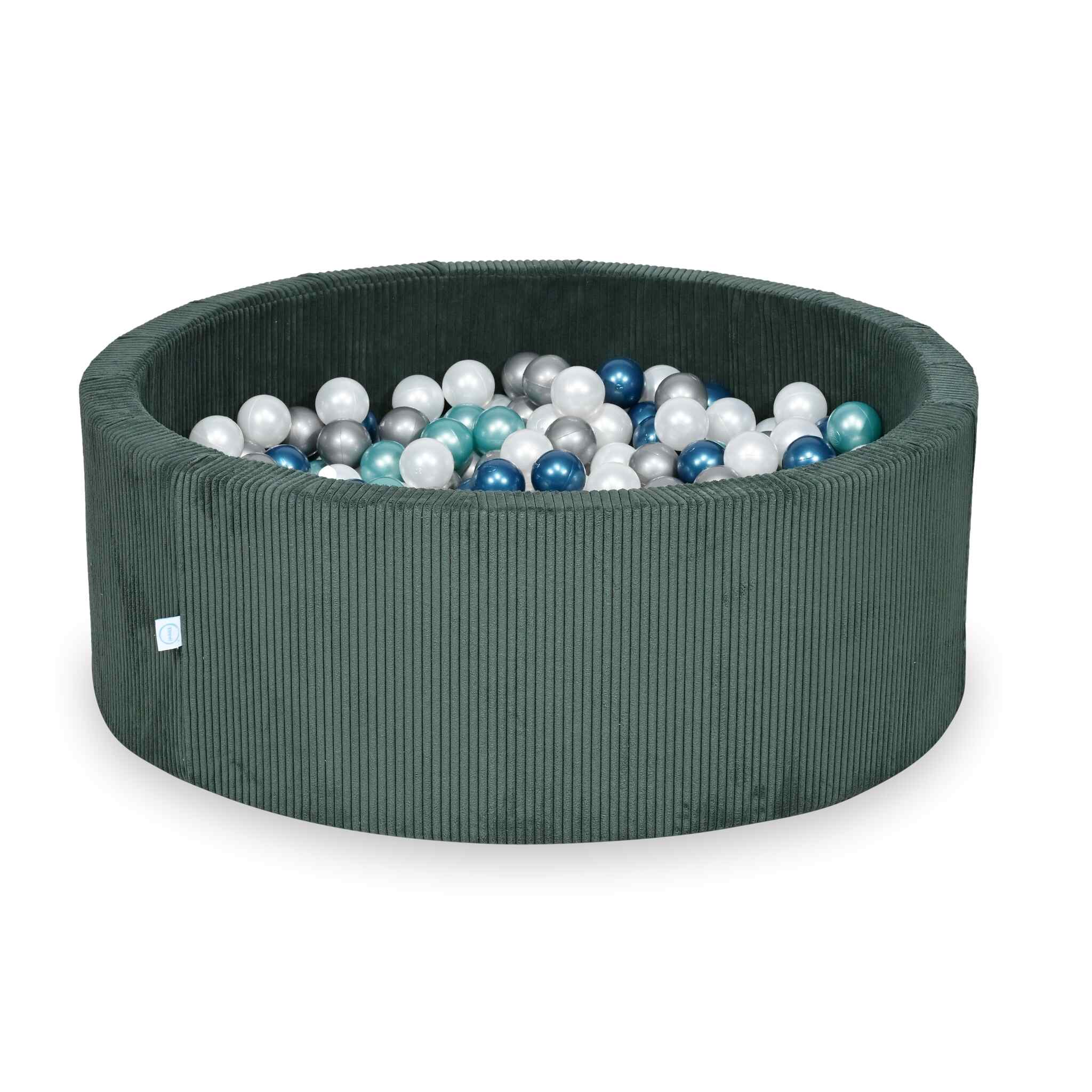 Ball pit with balls 110 × 40 cm corduroy green with 500 balls