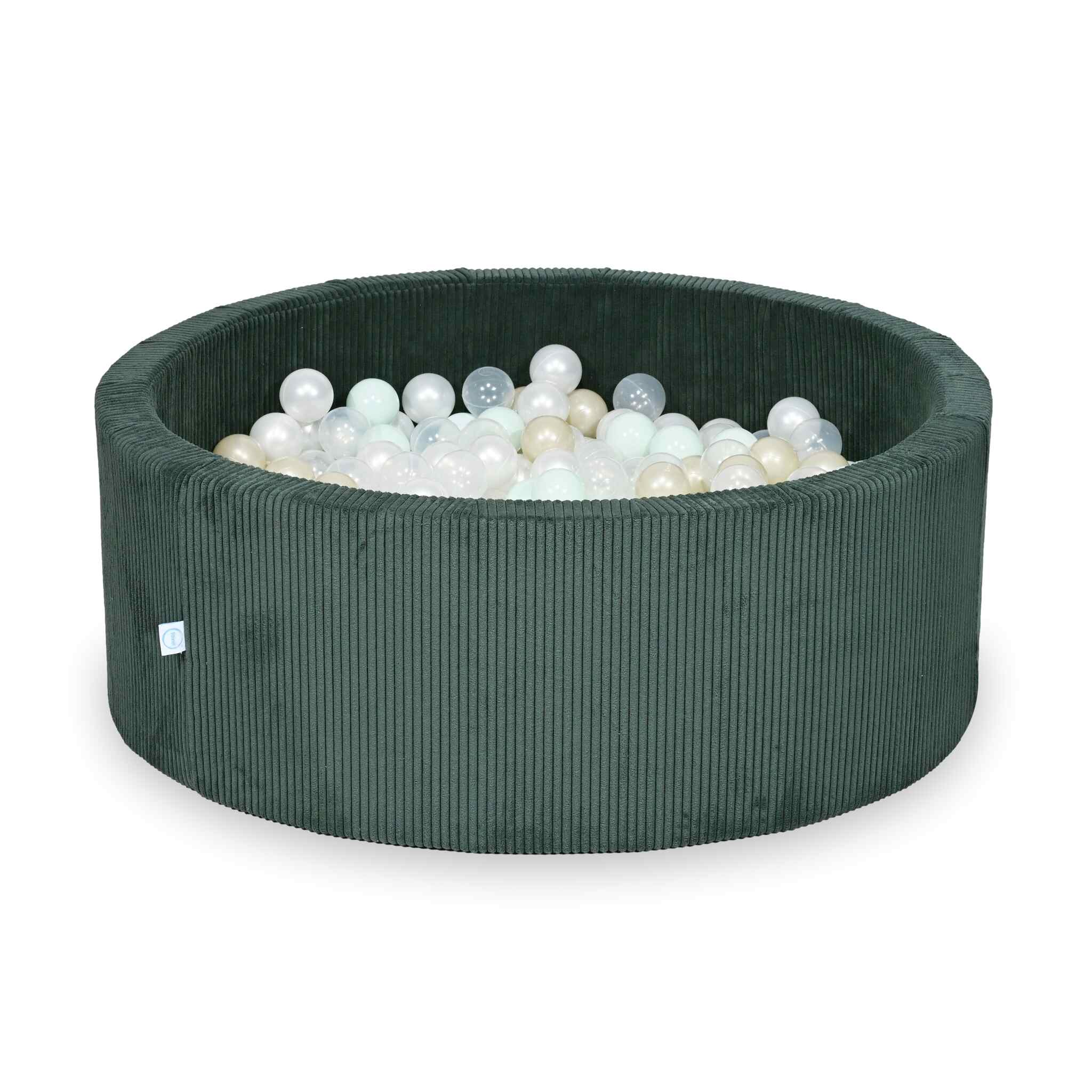 Ball pit with balls 110 × 40 cm corduroy green with 500 balls